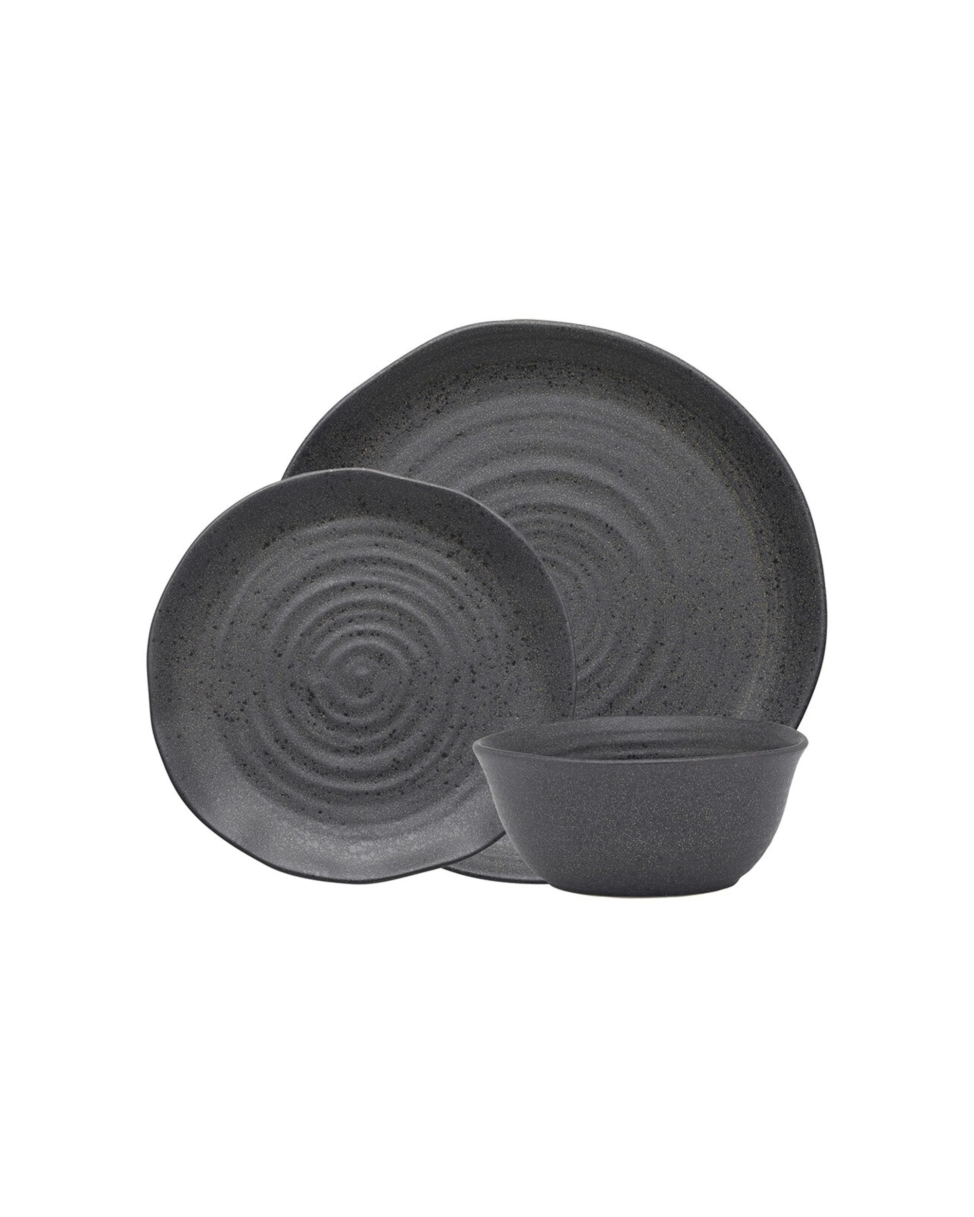 1 Ecology 12pc Ottawa Stoneware Dinner Set Tableware Stone - Charcoal, 1 of 4