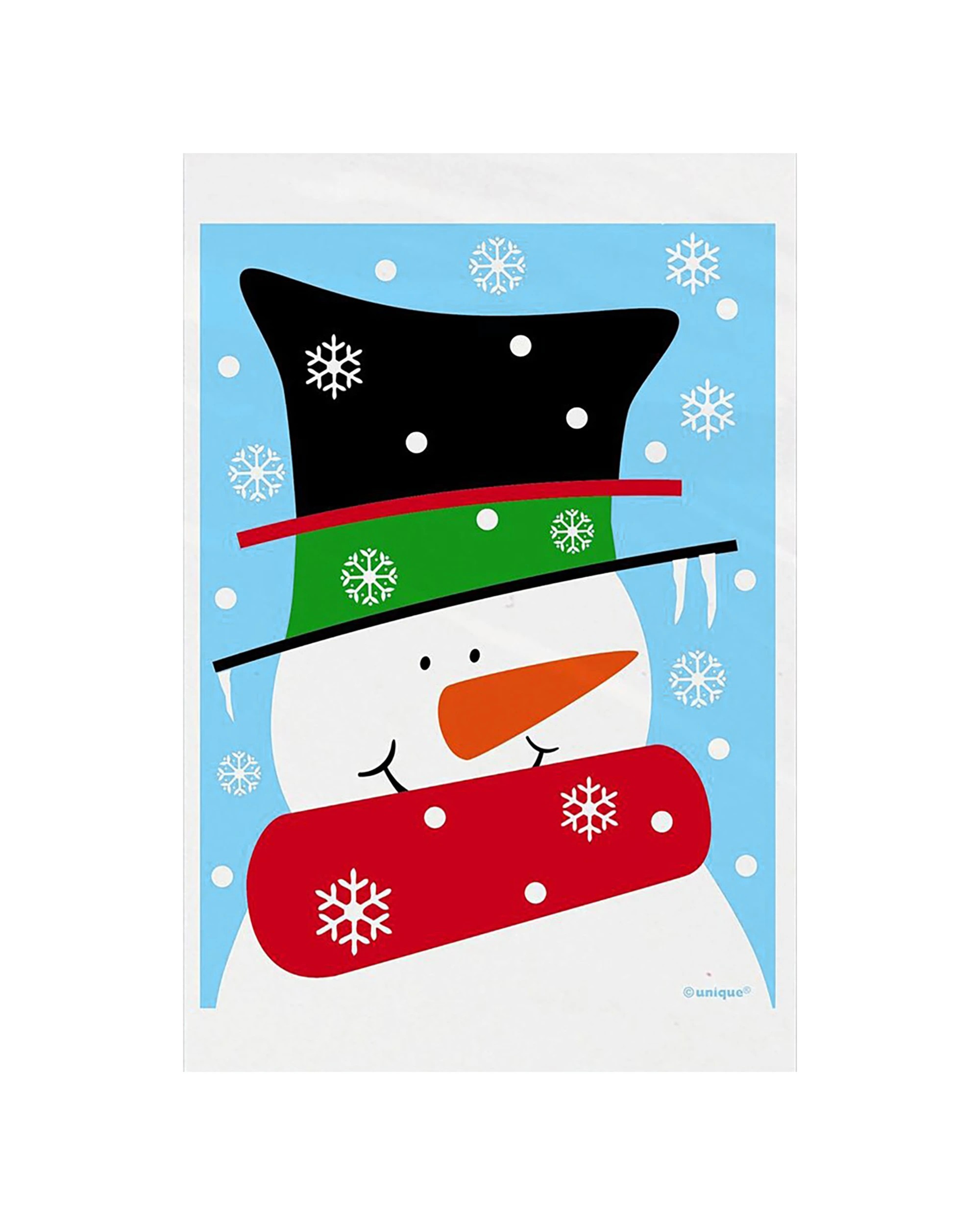 1 Unique Snowman Buddies Small Plastic Lolly Treat Bags Pack of 50 - Multi, 1 of 3