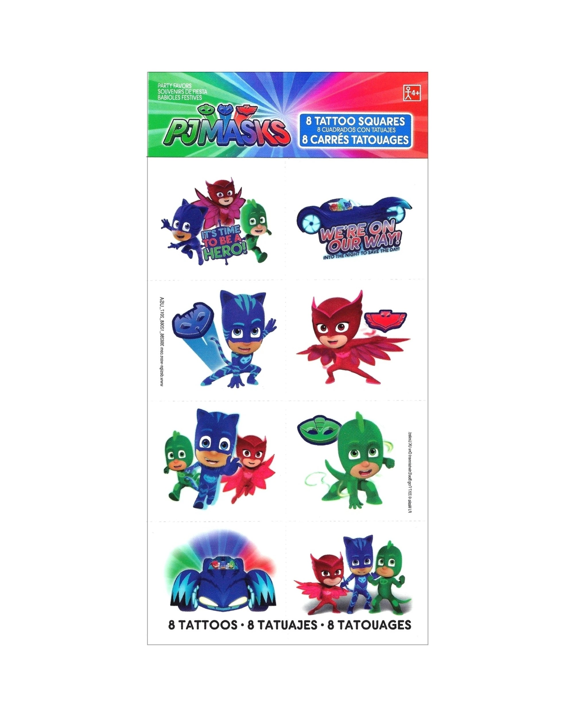 1 Amscan Inc. PJ Masks Tattoos 1 Sheet - Multi, 1 of 1