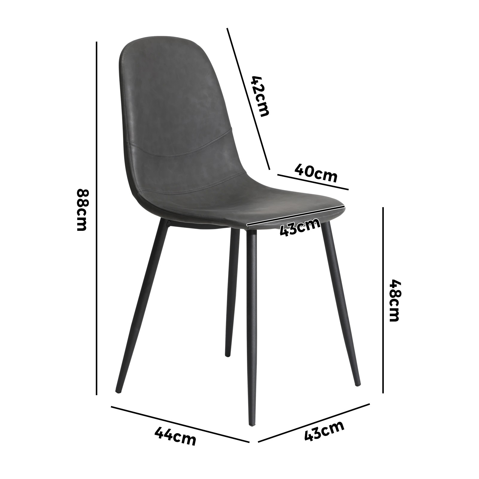 9 Oikiture 2x Dining Chairs Kitchen Accent Chair Lounge Room Pu Leather
 - Grey, 9 of 10