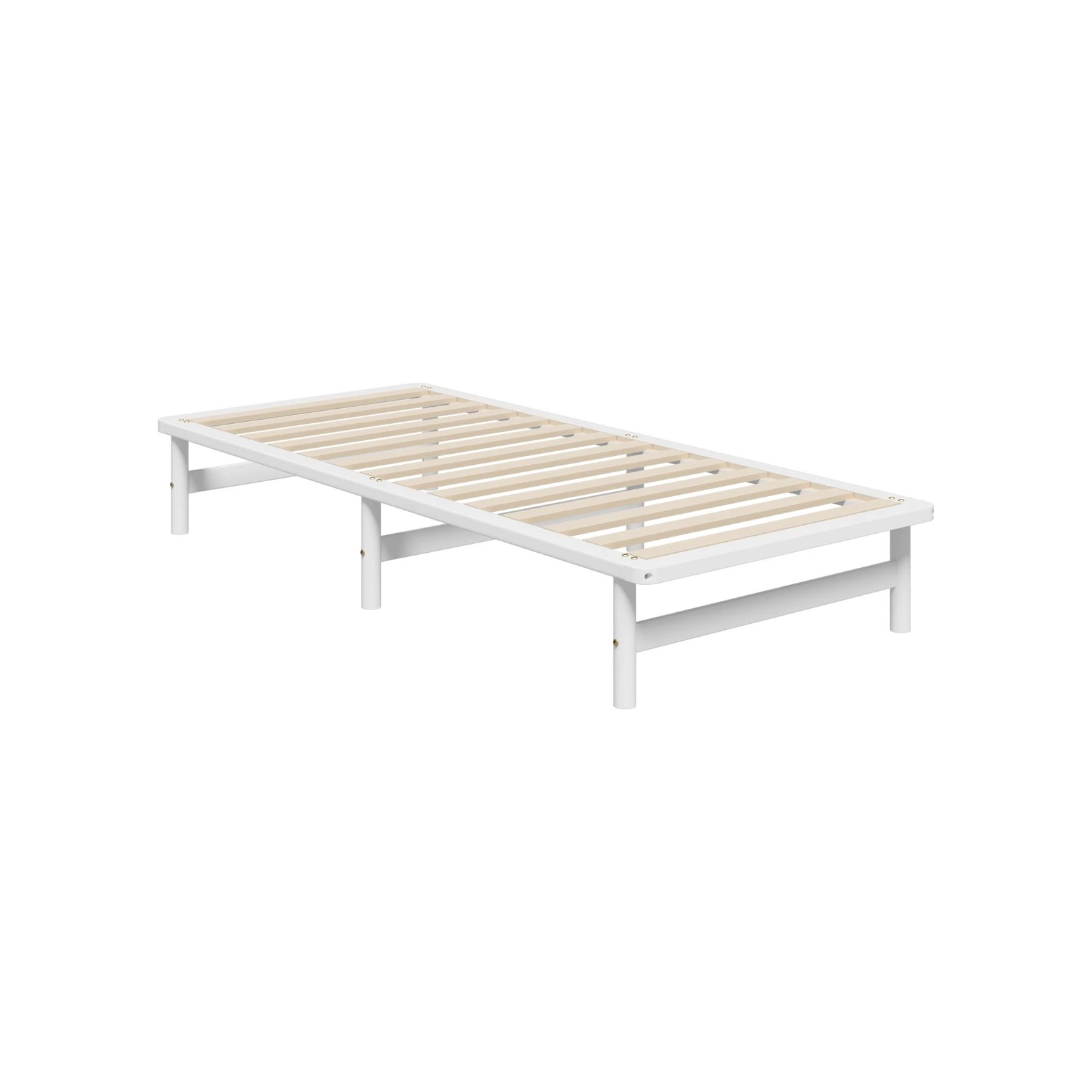 1 Oikiture Wooden Bed Frame Base Platform Pine Timber King Single Size Beds
 - White, 1 of 10
