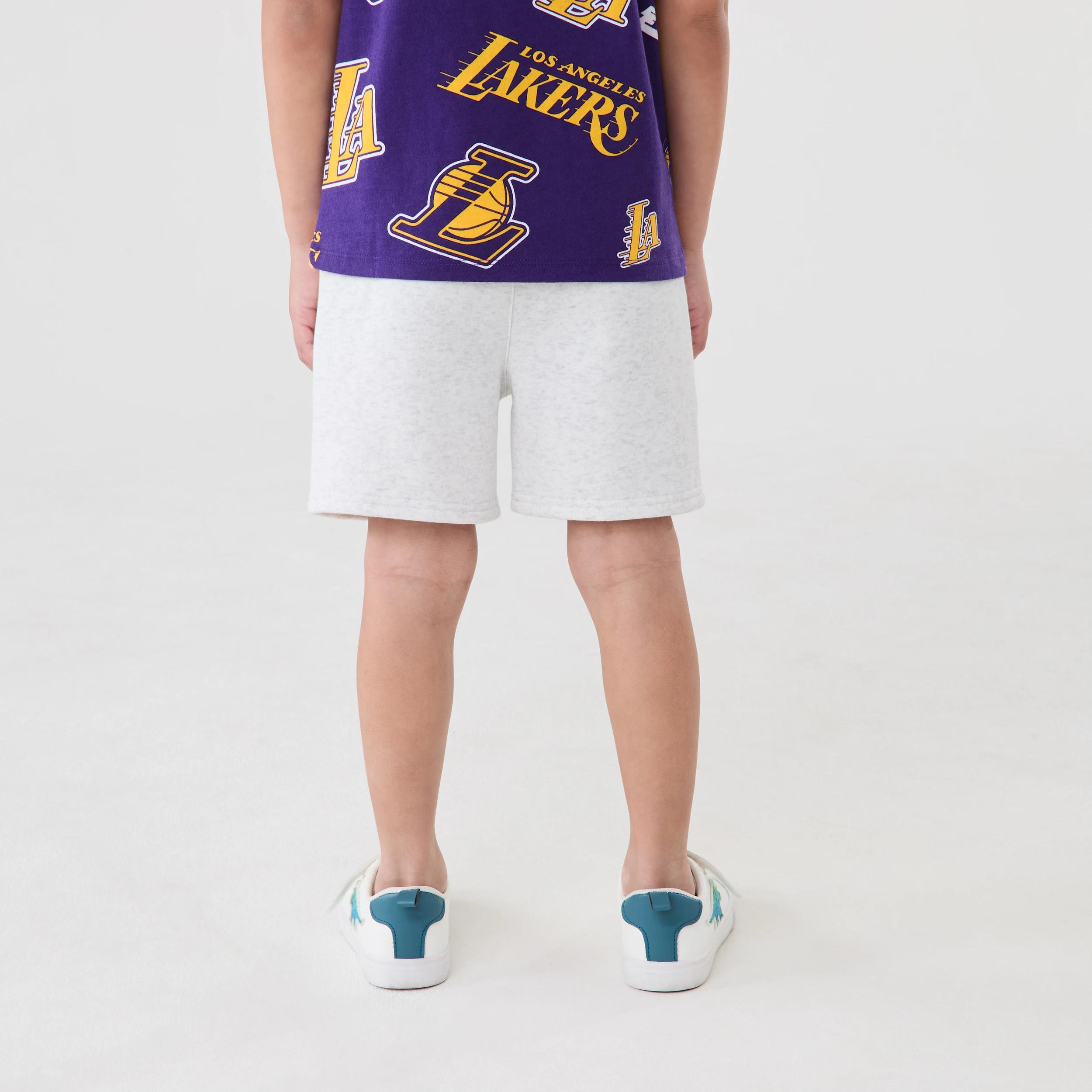 3 Official NBA Kids Mini Shorts BEIGE LAKERS, 3 of 8