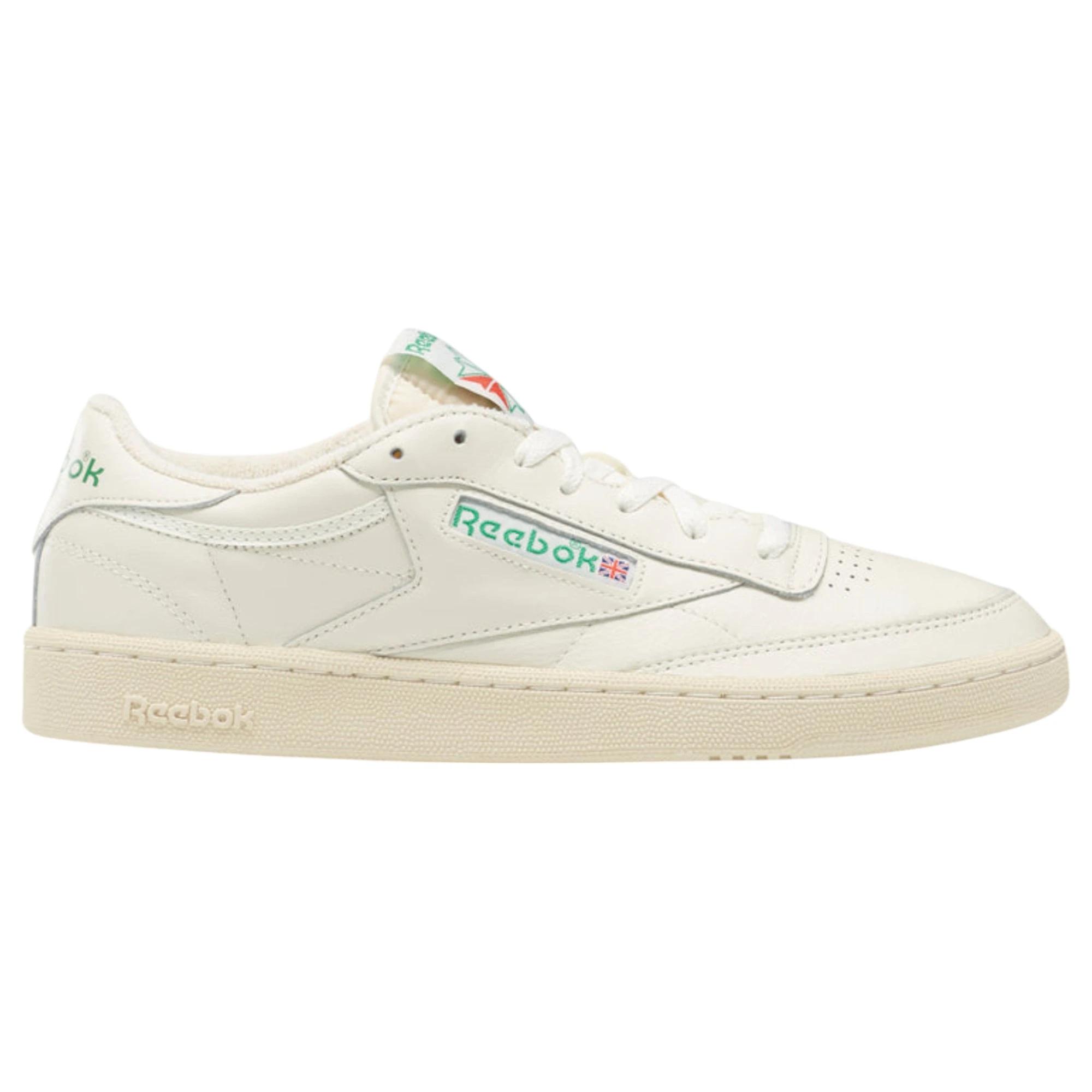 1 Reebok Mens Club C 85 Vintage Casual Shoes CHALK/GREEN, 1 of 8