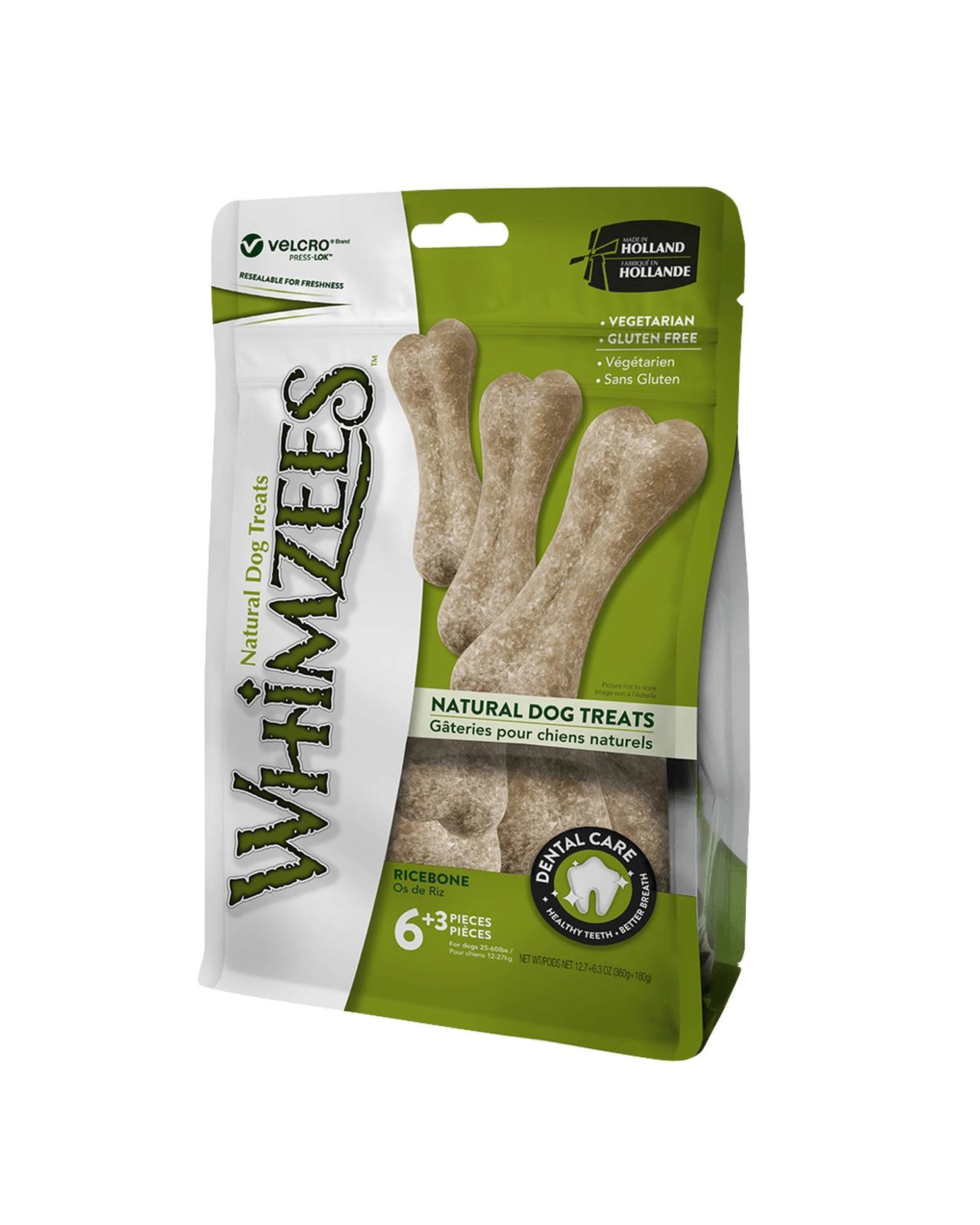 1 Whimzees Rice Bone Dental Care Dog Treat Value Bag Medium Large 9 Pack, 1 of 1