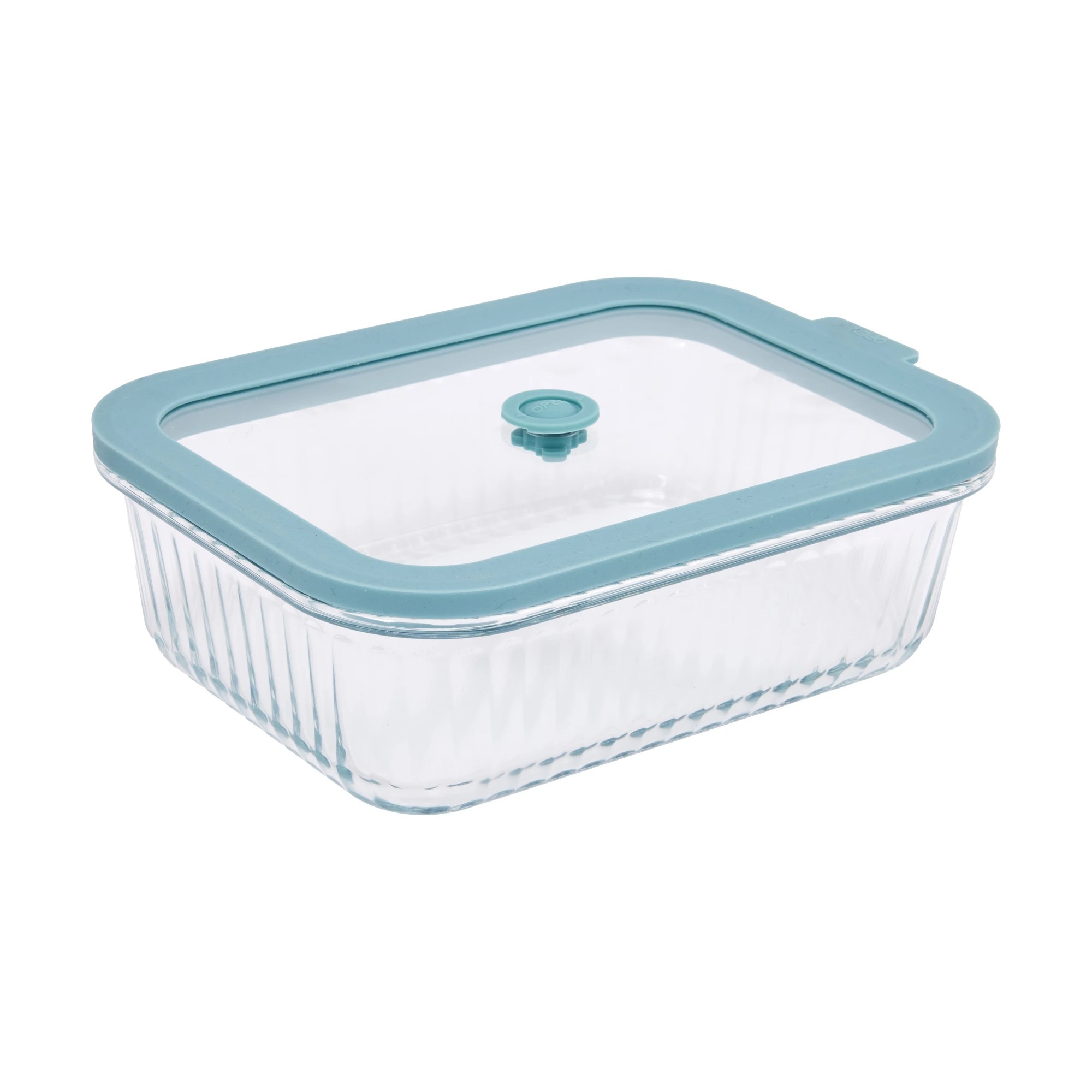 1 1.4L Ribbed Glass Container, 1 of 4
