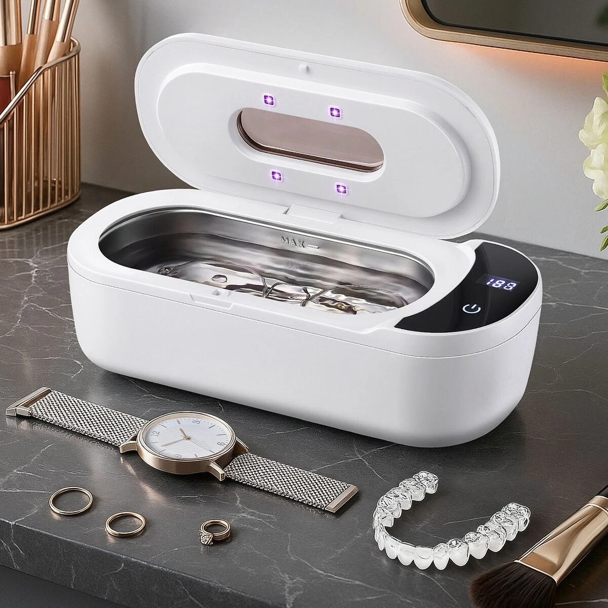 2 Ausway Ultrasonic UV Cleaner Dentures Aligner Retainer, 2 of 4