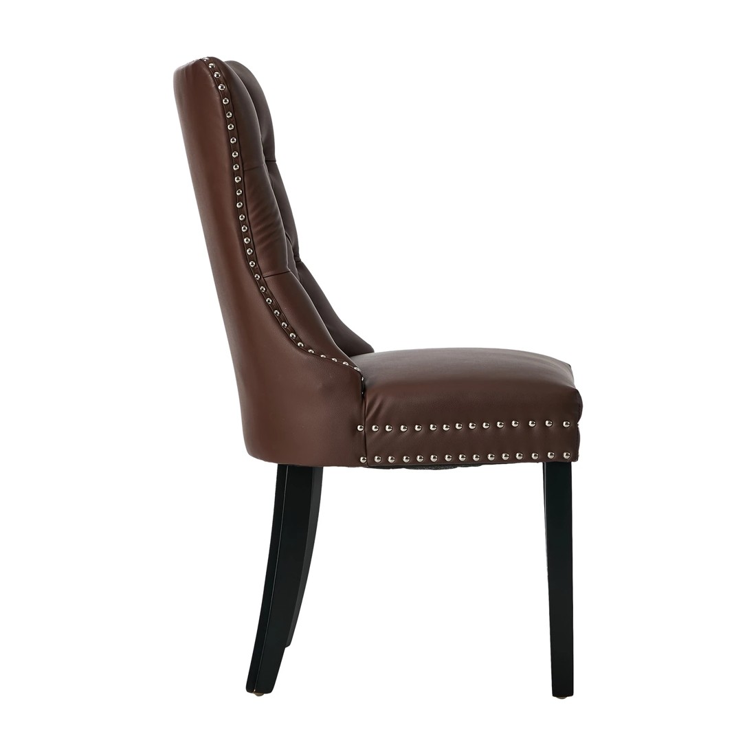 10 Oikiture 4x Dining Chairs Upholstered French Provincial Tufted PU Leather - Brown, 10 of 10