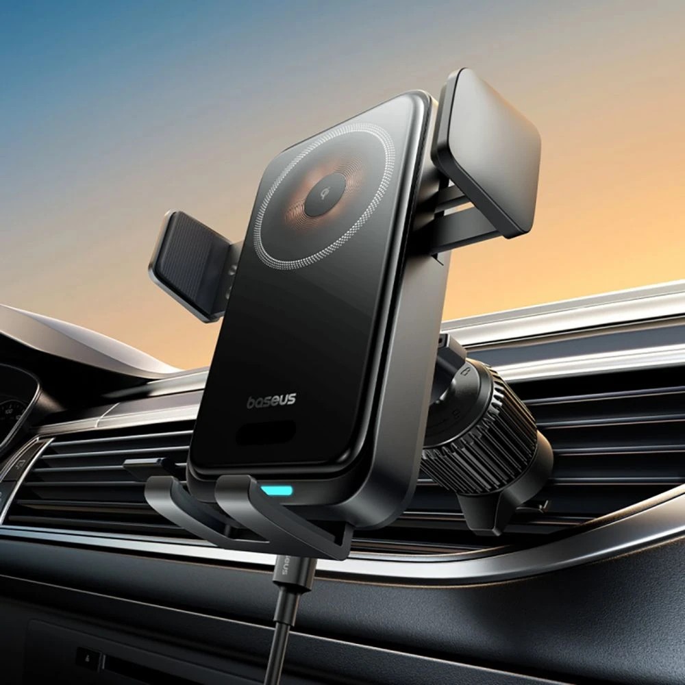 6 Baseus Wisdom Pro 15W QI Wireless Charger Car Mount Black, 6 of 8