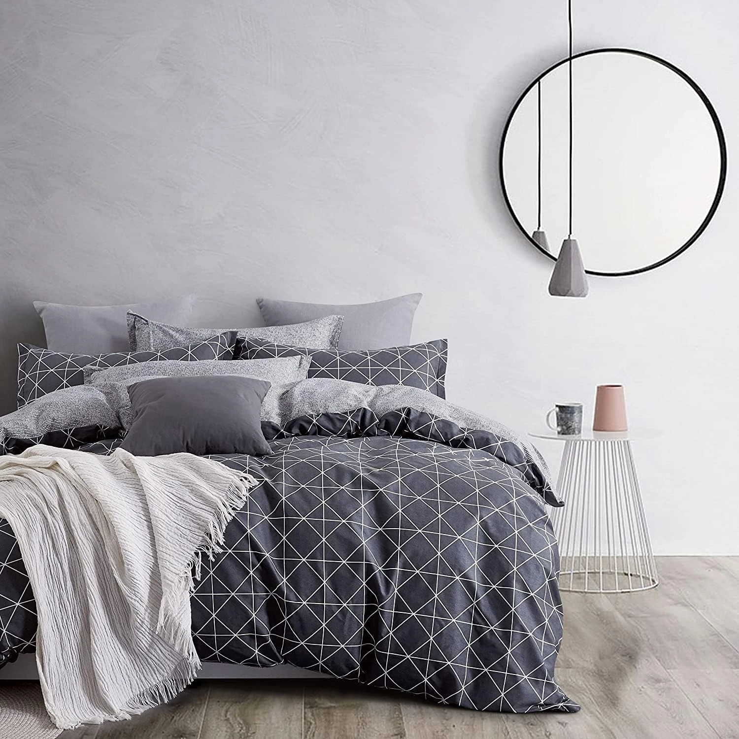 1 Gioia Casa Printed Cotton Reversible Quilt Cover Set - Super King Bed - Manhattan, 1 of 4