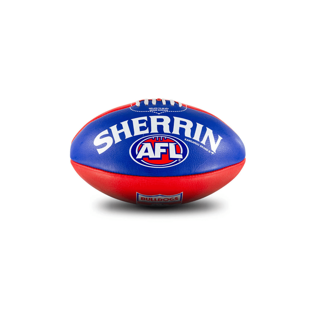 3 Sherrin AFL Team Leather Football Western Bulldogs Size 5 Training Grass Play - Multi, 3 of 4