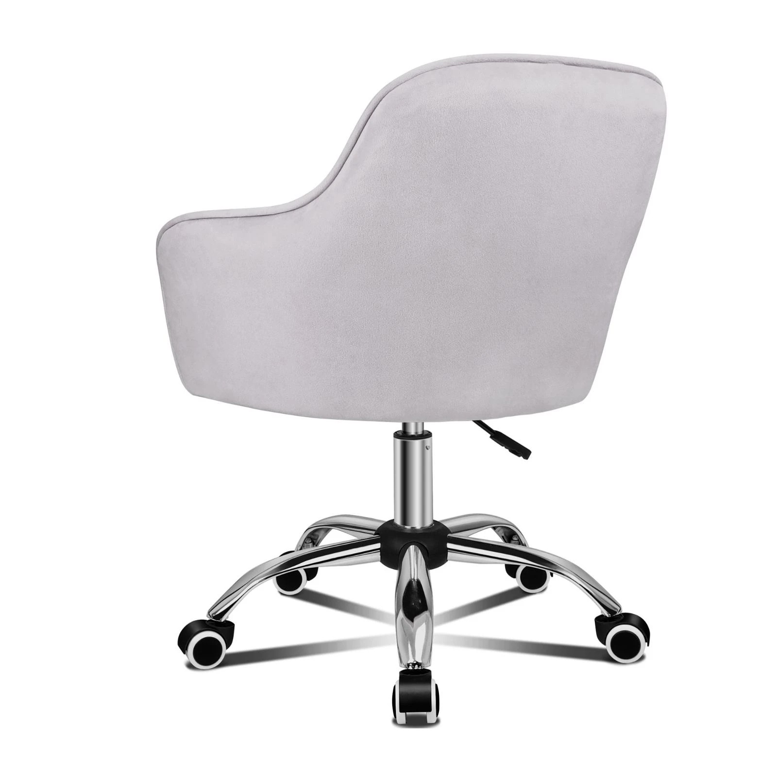 3 Alfordson Velvet Office Chair Fabric Armchair Computer Swivel Adult Kids - Grey, 3 of 10