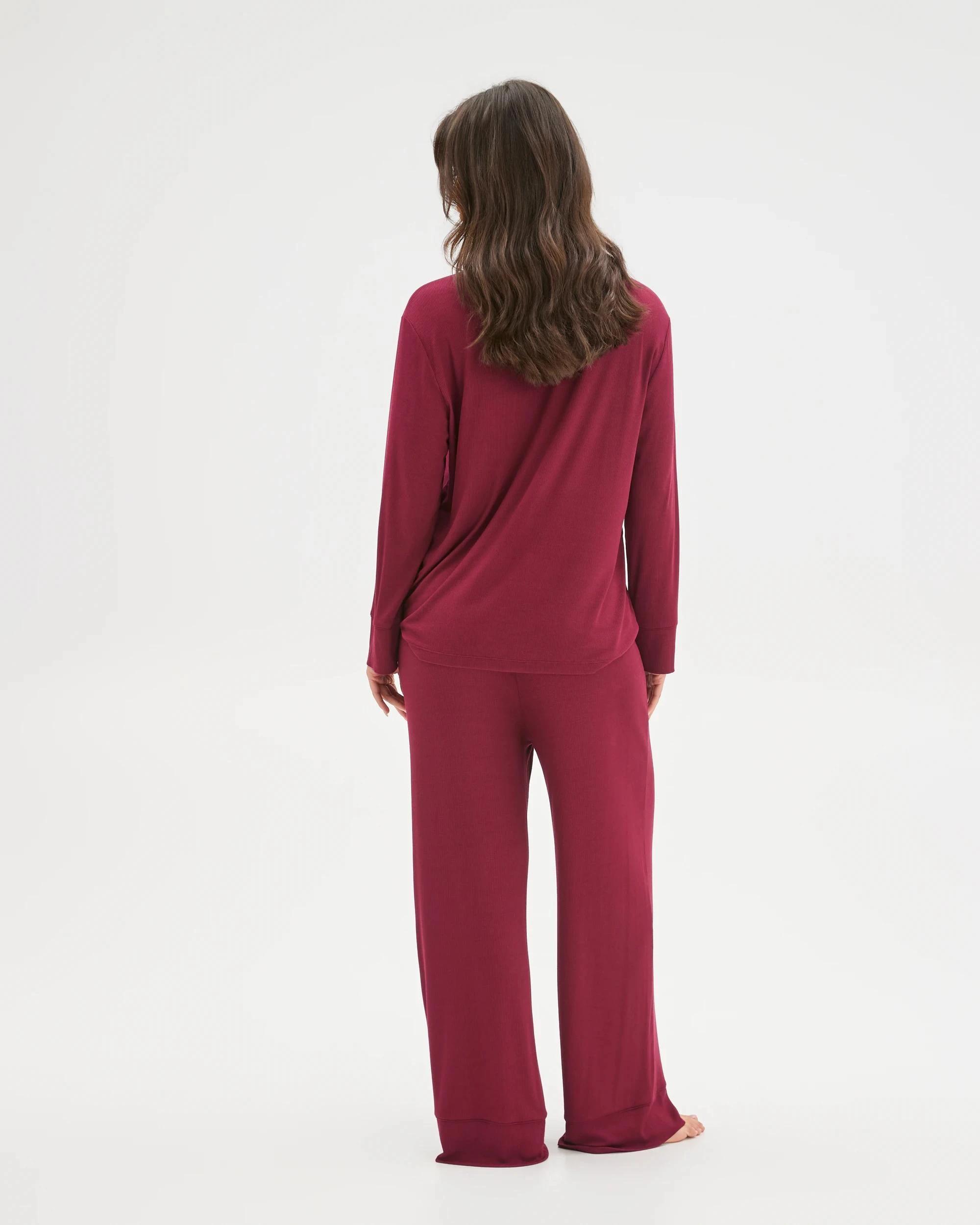 7 Target Woman Rib Wide Leg Sleep Pants ZINFANDEL, 7 of 7