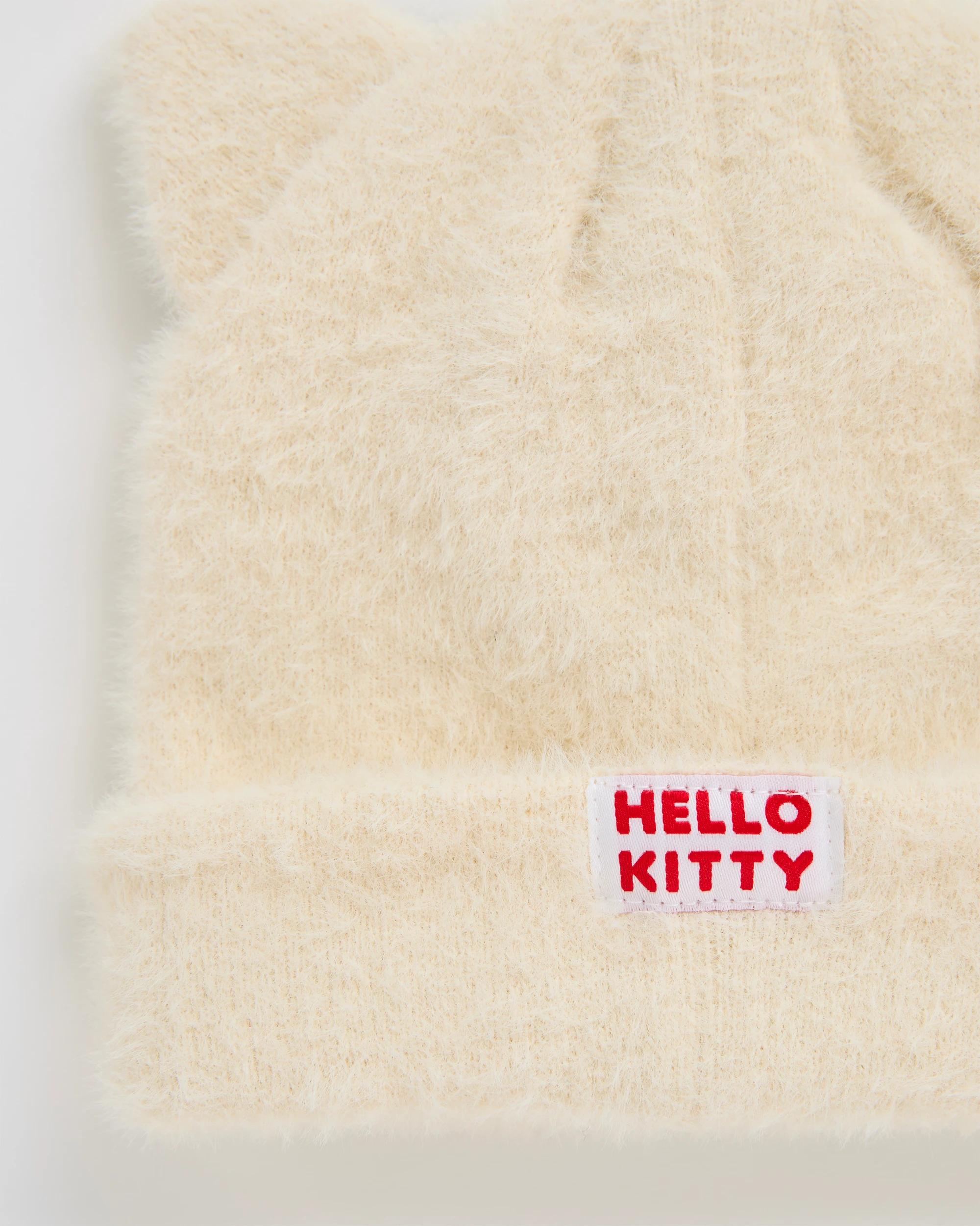 3 Hello Kitty Fluffy Beanie WHITE, 3 of 3
