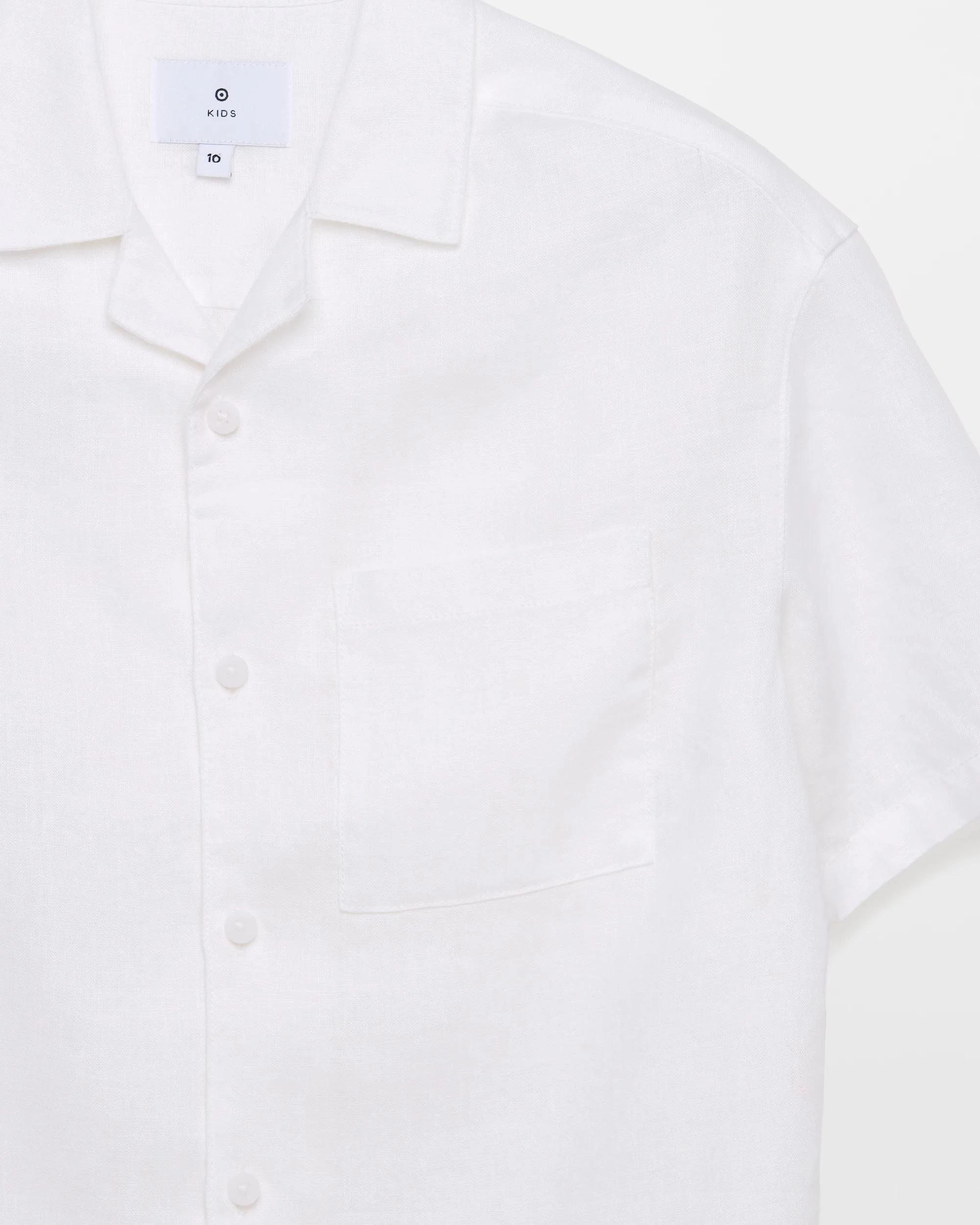 6 Target European Linen Short Sleeve Shirt WHITE, 6 of 6