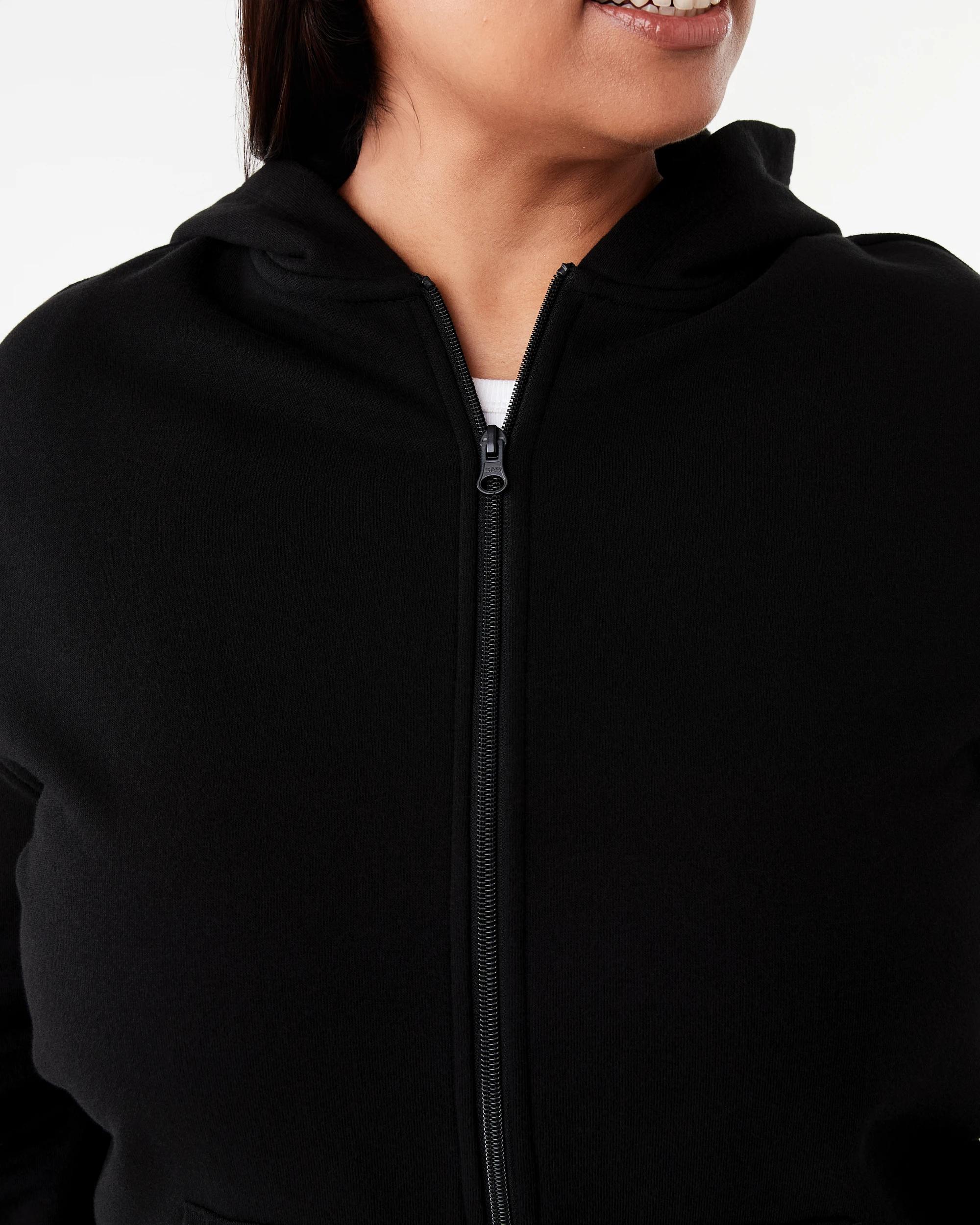 5 Curve Zip Through Hoodie Black, 5 of 6