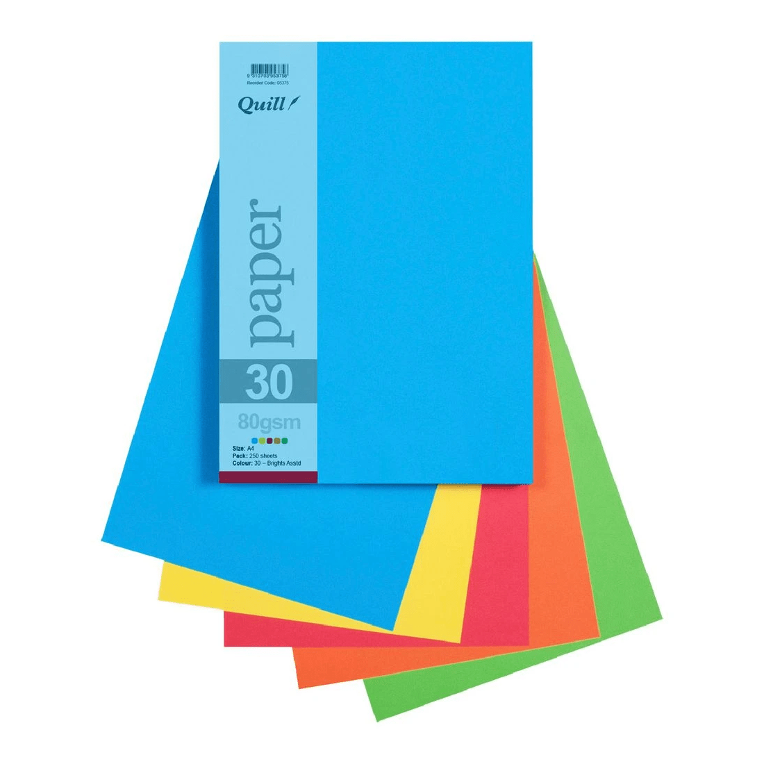 1 Quill A4 Paper Bright Assorted 250 Pack, 1 of 2