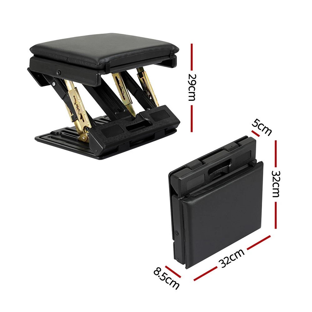 2 Artiss Foot Rest Stool Office Under Desk Fold Footrest Massage Cushion Pad - Black, 2 of 5