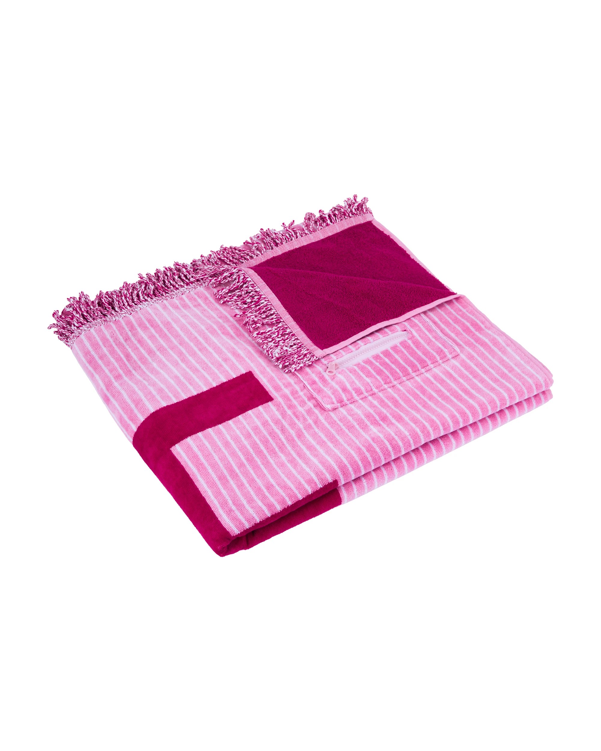 3 Cotton Stripe Extra Large Beach Towel - Pink, 3 of 6