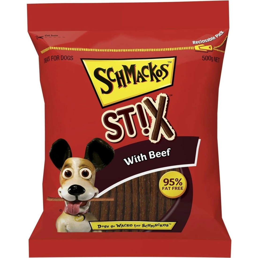 1 Schmackos Snacks Stix Beef 500g 4pk, 1 of 1