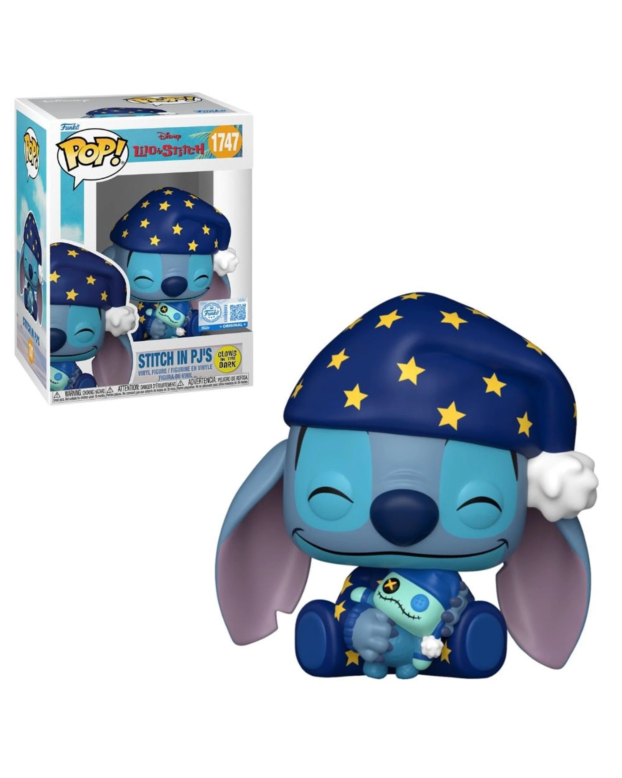 1 Lilo and Stitch Stitch in PJ's Glow in the Dark Funko POP! Vinyl, 1 of 4