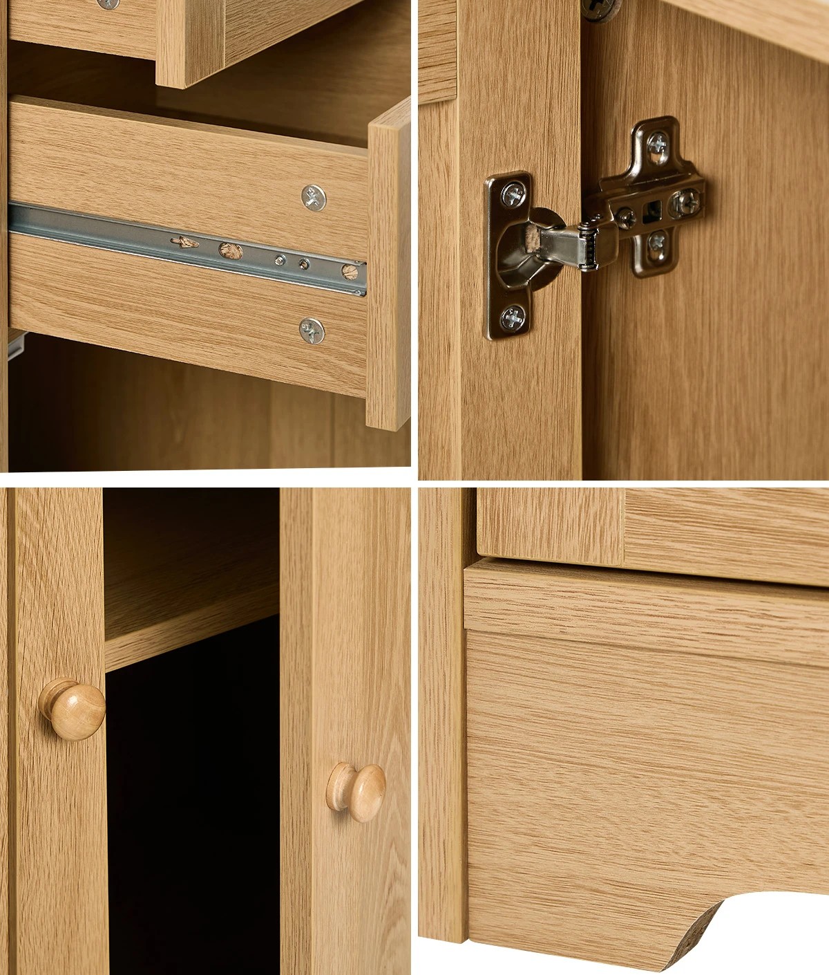 5 Oikiture Buffet Sideboard Storage Cabinet Cupboard - Natural, 5 of 9