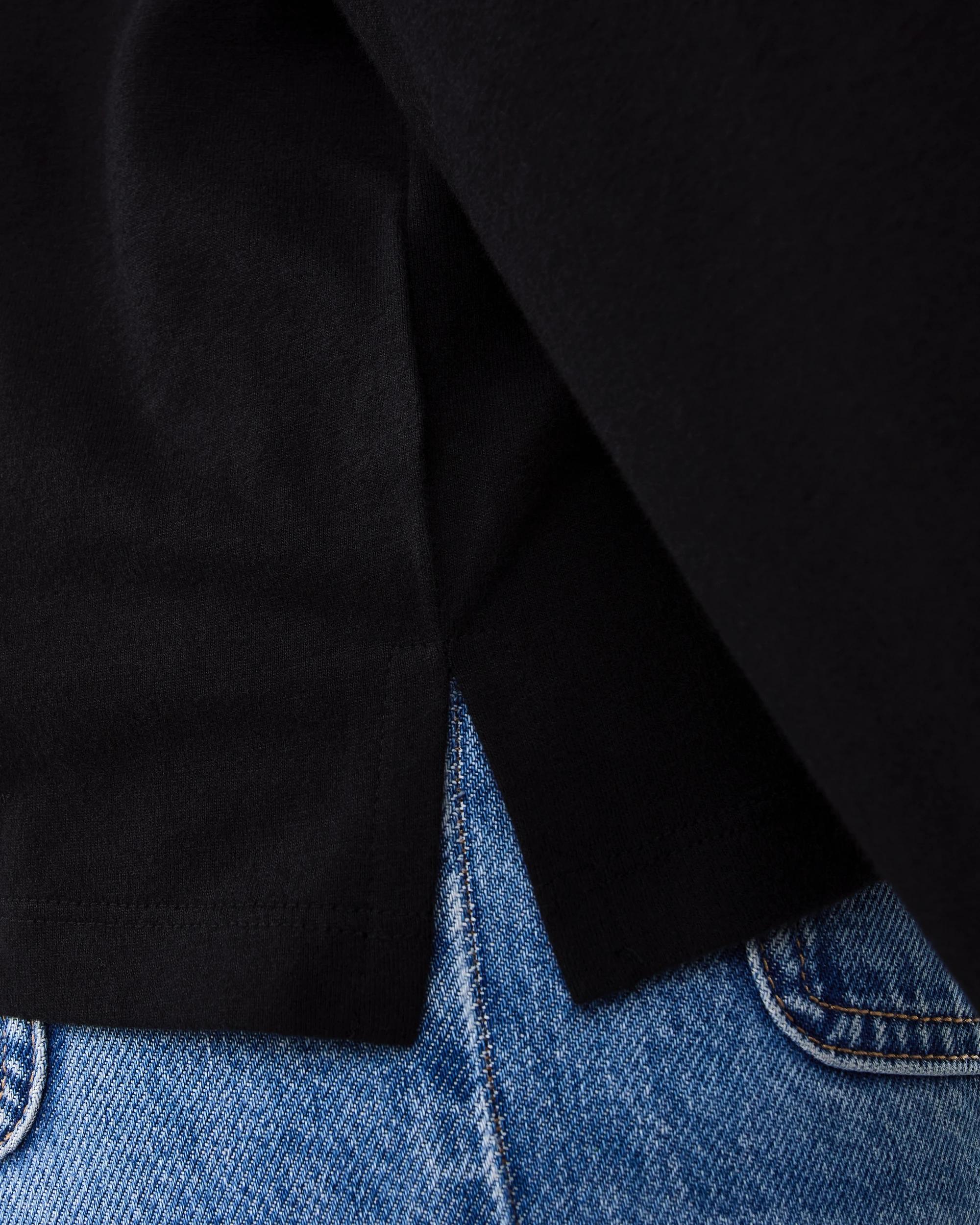 6 Long Sleeve Oversized Boyfriend T-shirt Black, 6 of 6