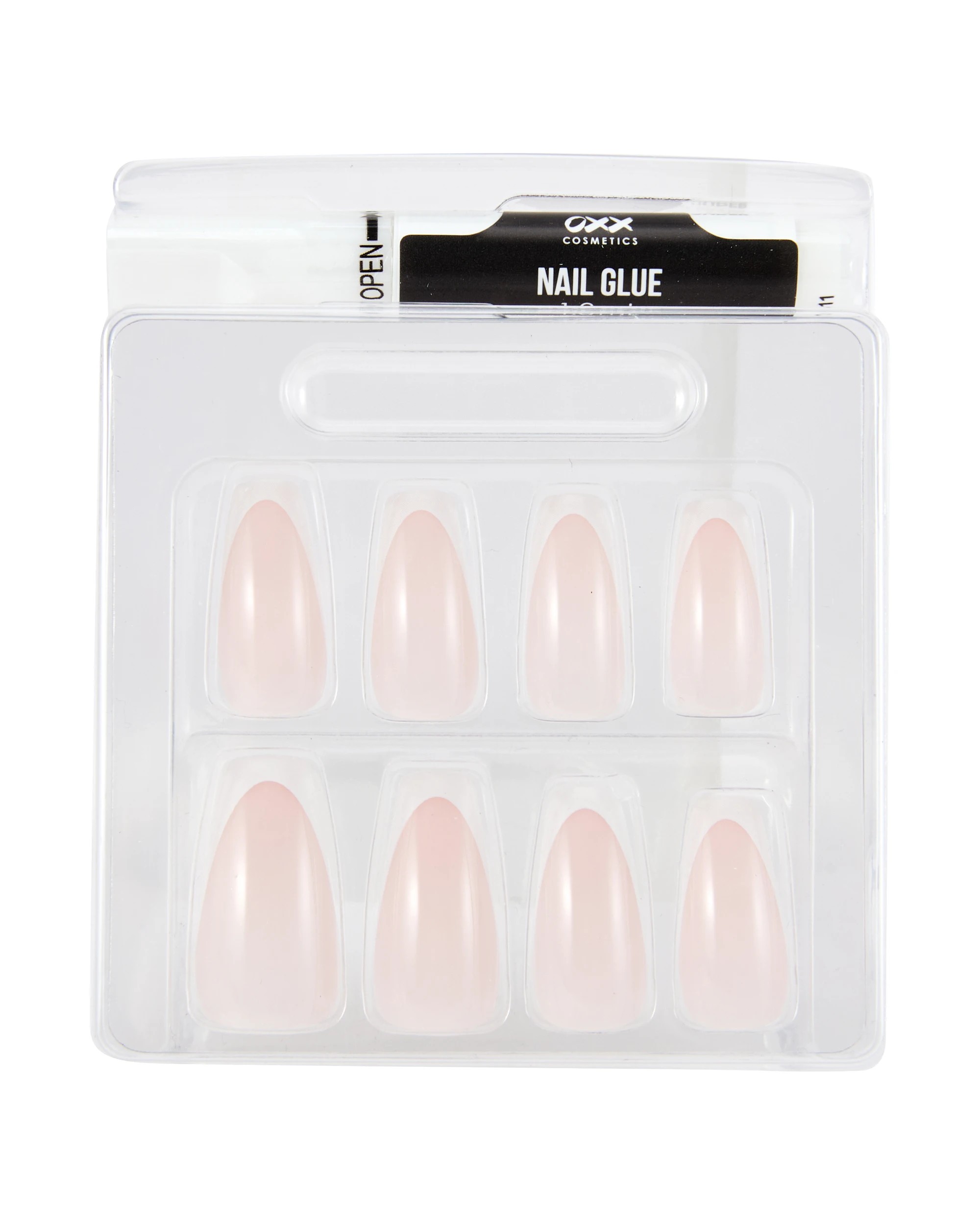 3 OXX Cosmetics 24 Pack Artificial Nails with Adhesive - Pointed Stiletto Shape, French Tip, 3 of 4