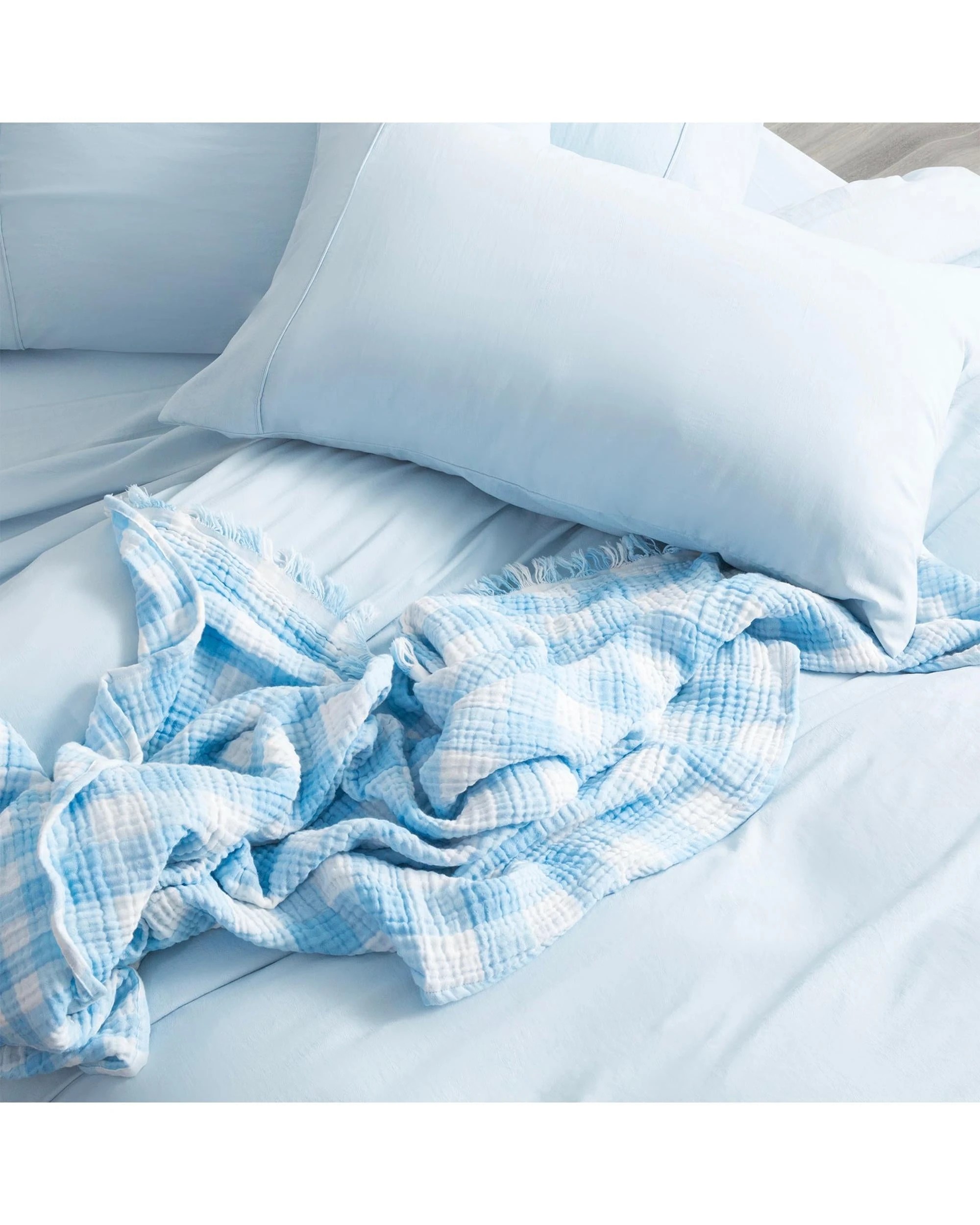 2 Ddecor Home Ultra Plush Vintage Washed Microfiber Quilt Cover Set, King, Blue - Blue, 2 of 3