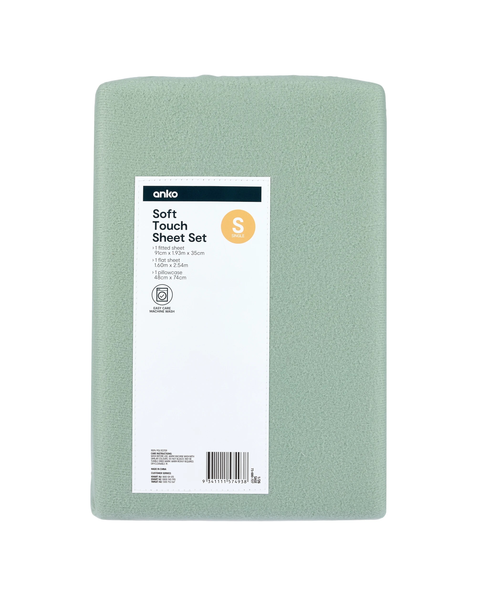 7 Soft Touch Sheet Set - Single Bed, Sage, 7 of 7
