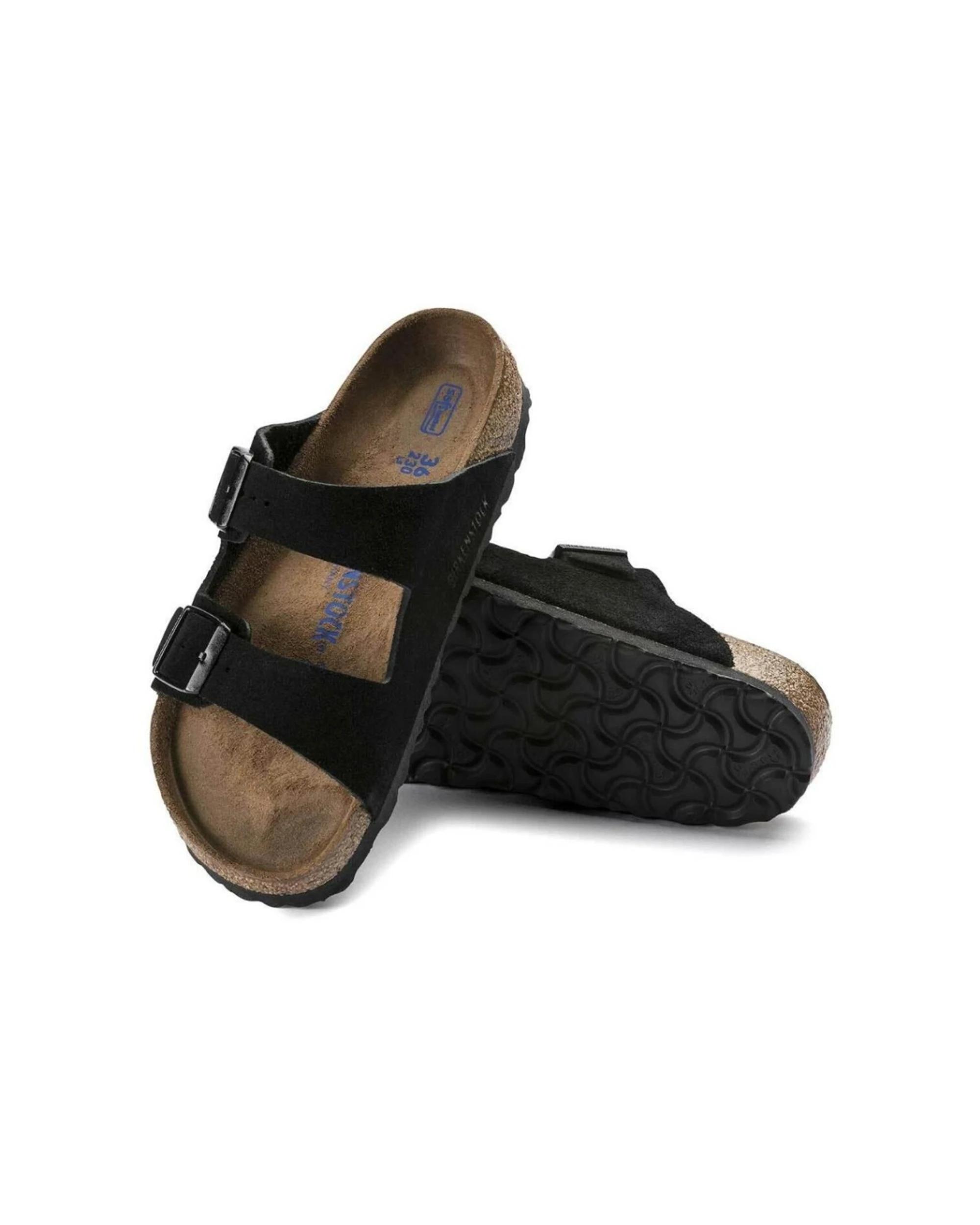 4 Birkenstock Arizona Suede Leather Slip-On Sandals Regular BLACK, 4 of 7