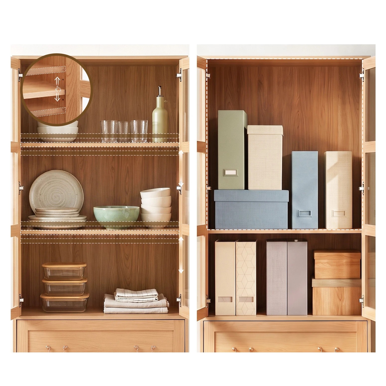7 Artiss Buffet Cabinet Sideboard Pantry Kitchen Storage 180cm Wood - Natural, 7 of 9