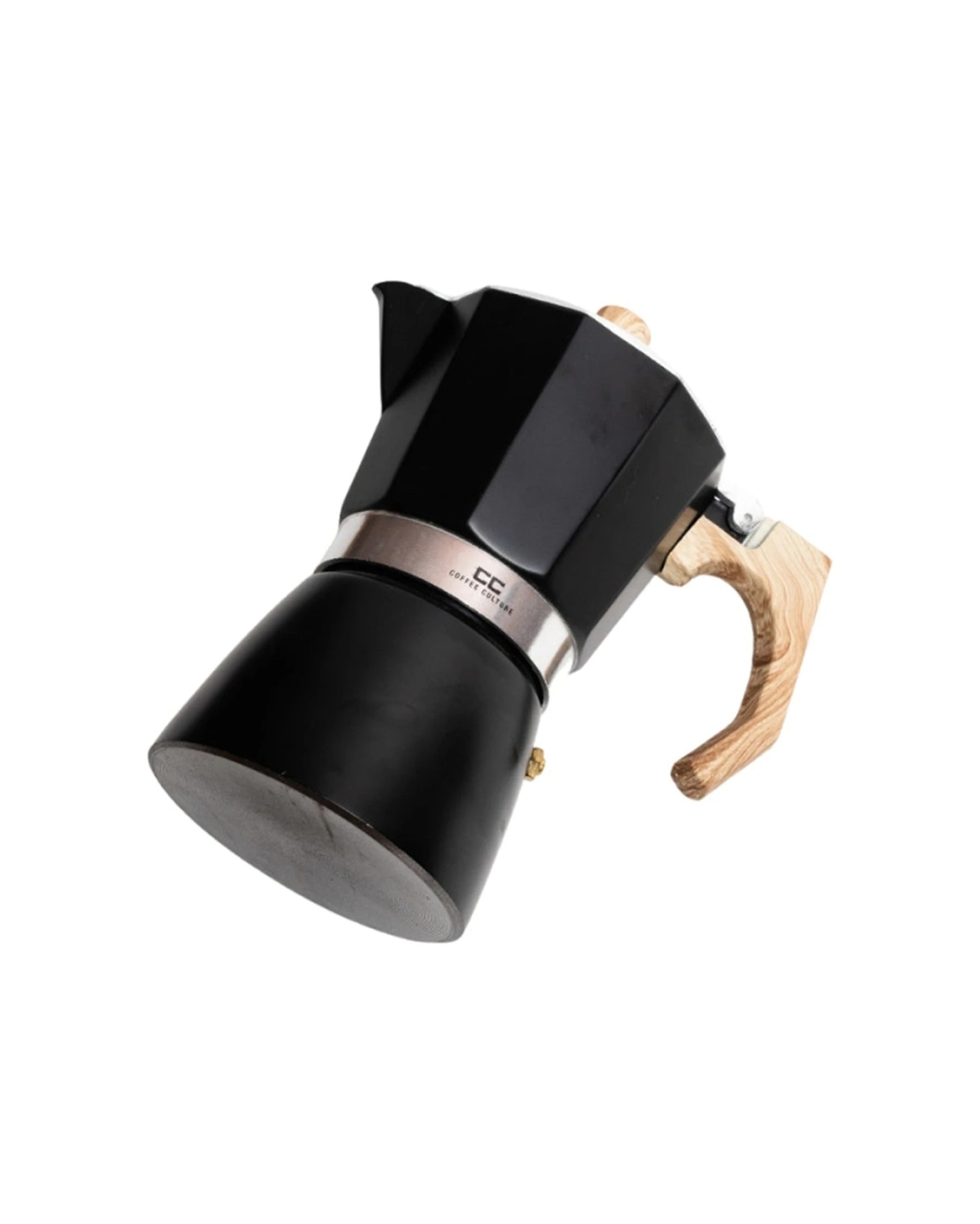 4 Coffee Culture Coffee Maker 6 Cup Stove Top Espresso Moka Pot Stainless Steel - Black, 4 of 4