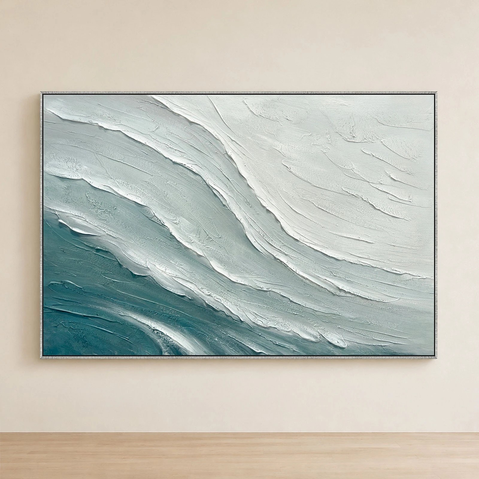 2 Moda Living Seafoam Drift Hand-Painted Textured Canvas Wall Art - Multi, 2 of 8