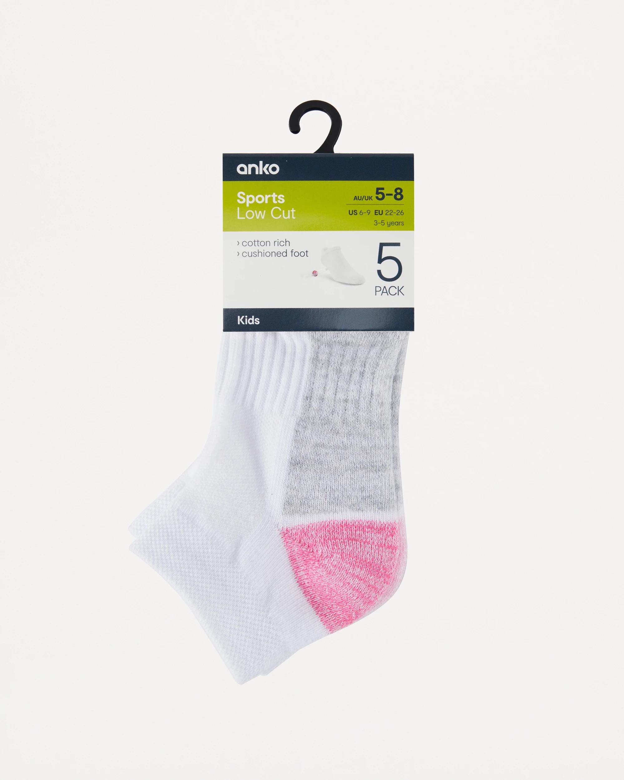3 5 Pack Active Kids Low Cut Socks Wht Stripe, 3 of 3