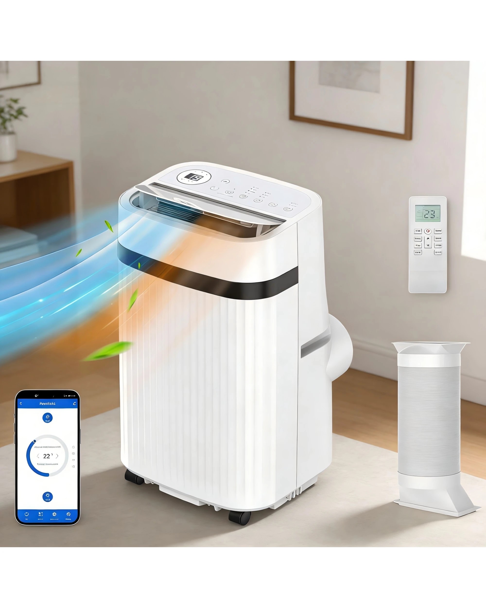 2 Advwin 4-in-1 Portable Air Conditioner 3.9Kw Cooling/Heating/Dry/Fan System -14000BTU, 2 of 7