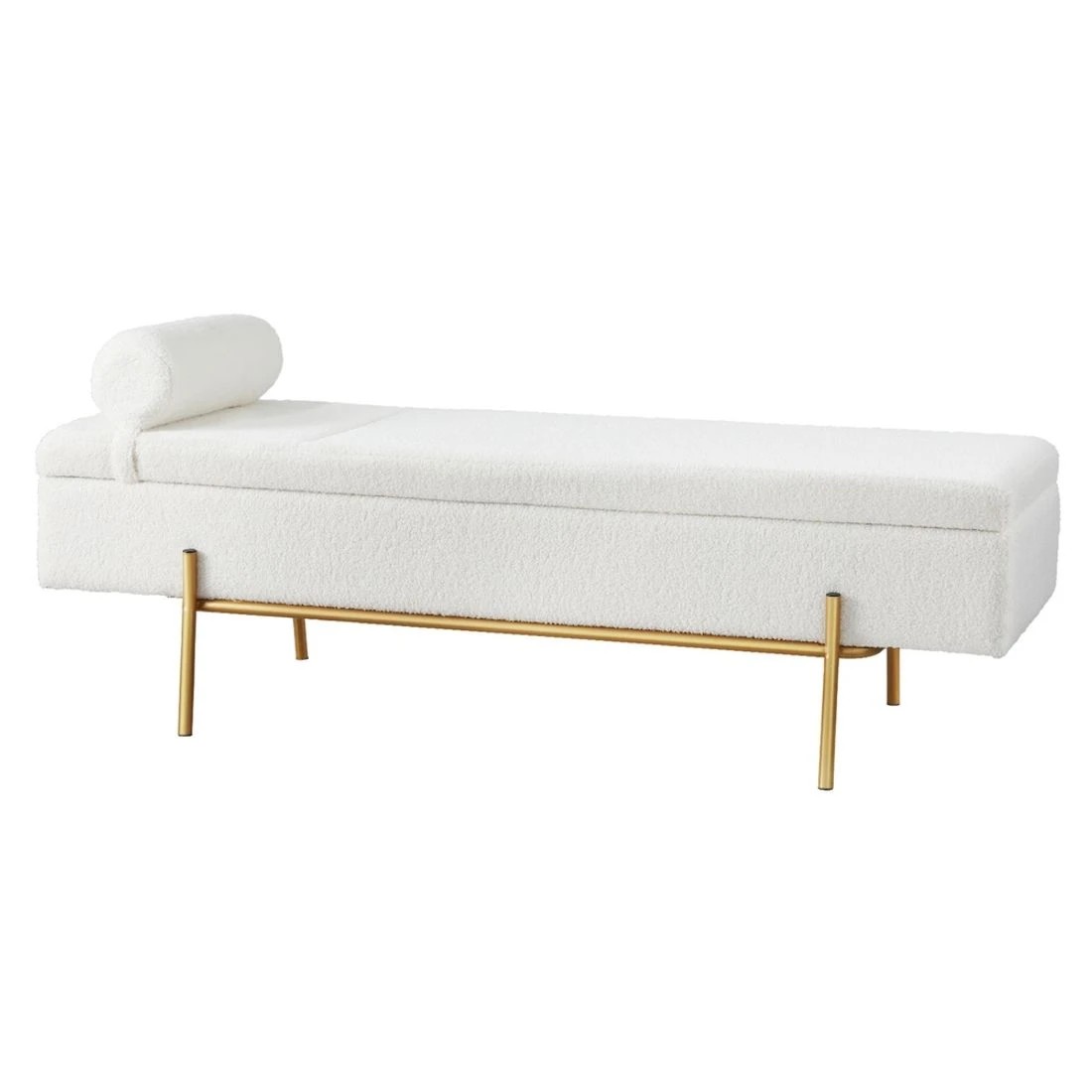 1 Artiss Storage Ottoman Bed 140cm Pillow - White, 1 of 4