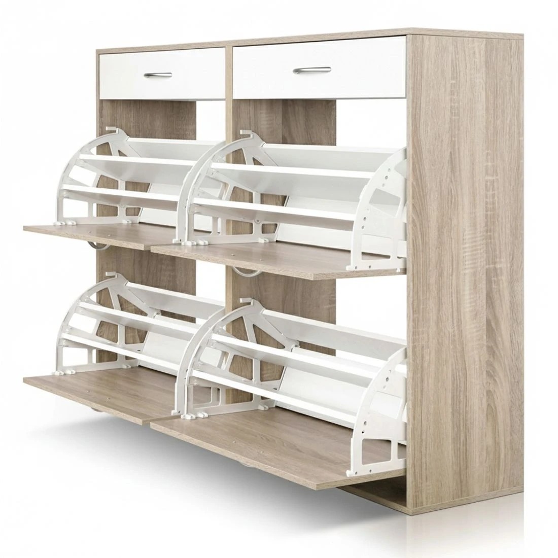 7 Artiss Shoe Rack Cabinet 36 Pairs Adjustable Shelves Pine - Natural, 7 of 7