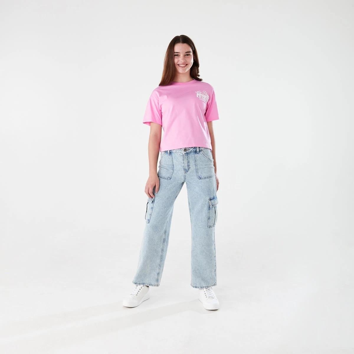 7 Short Sleeve Cropped Print T-shirt LA SPORTS LEAGUE VIOLET PINK, 7 of 8