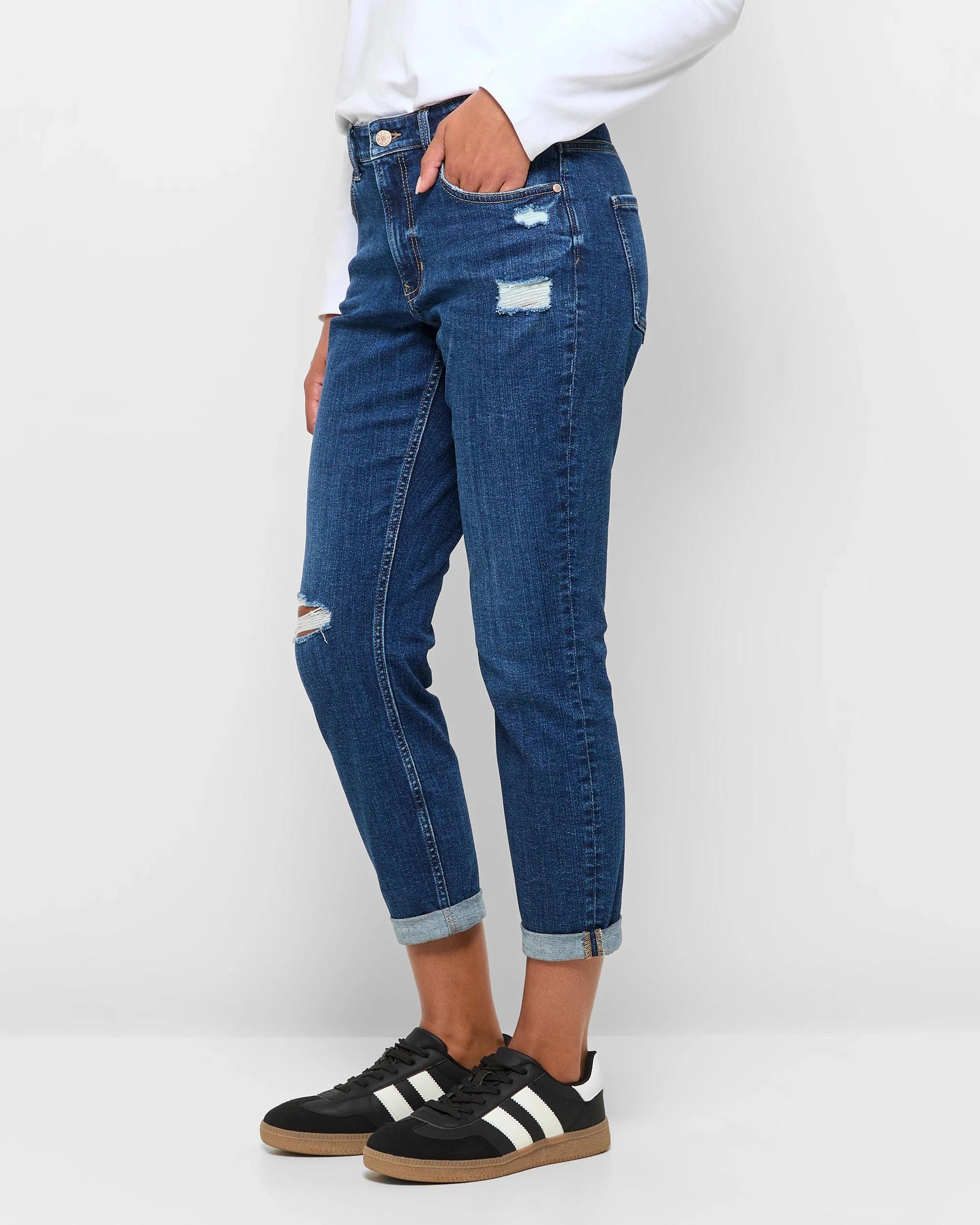 3 Target Tash Girlfriend Mid Rise Ankle Length Denim Jeans INDIGO, 3 of 5
