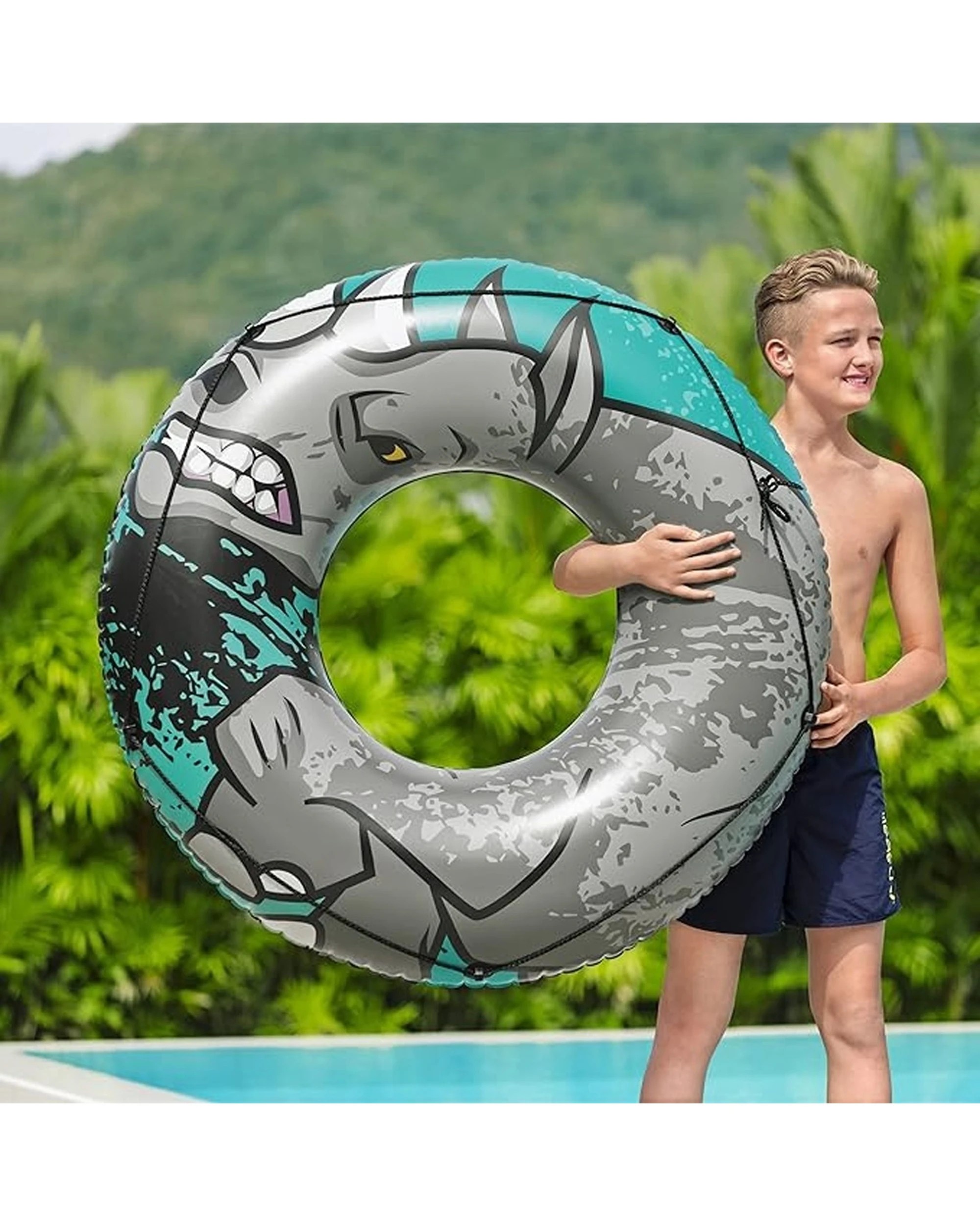 6 Bestway Rhino Rider Swim Tube 47 Inches PVC Plastic Pool Float - Multi, 6 of 6