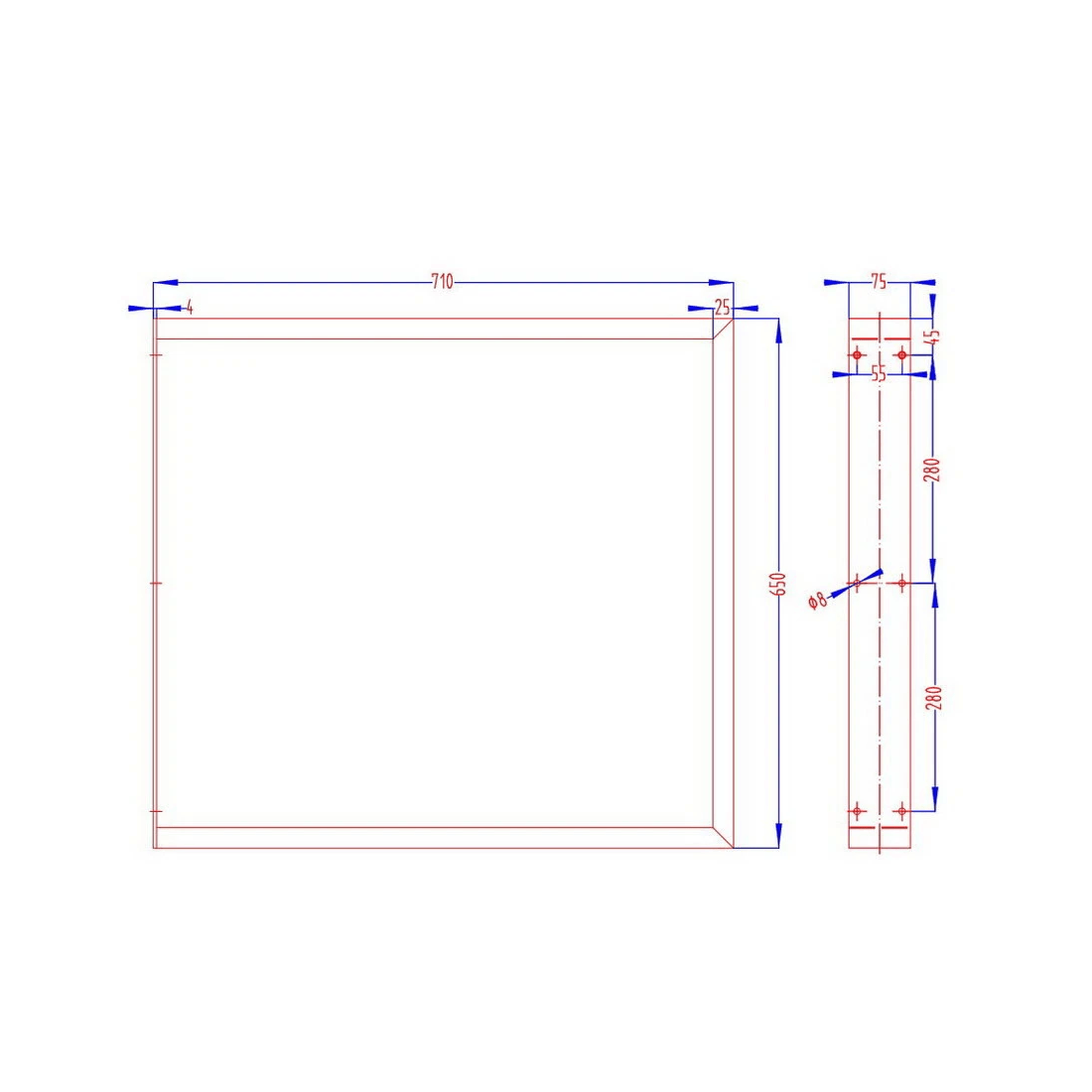 2 Artiss Metal Table Legs DIY Rectangular 71X65CM Set of 2 - Black, 2 of 7