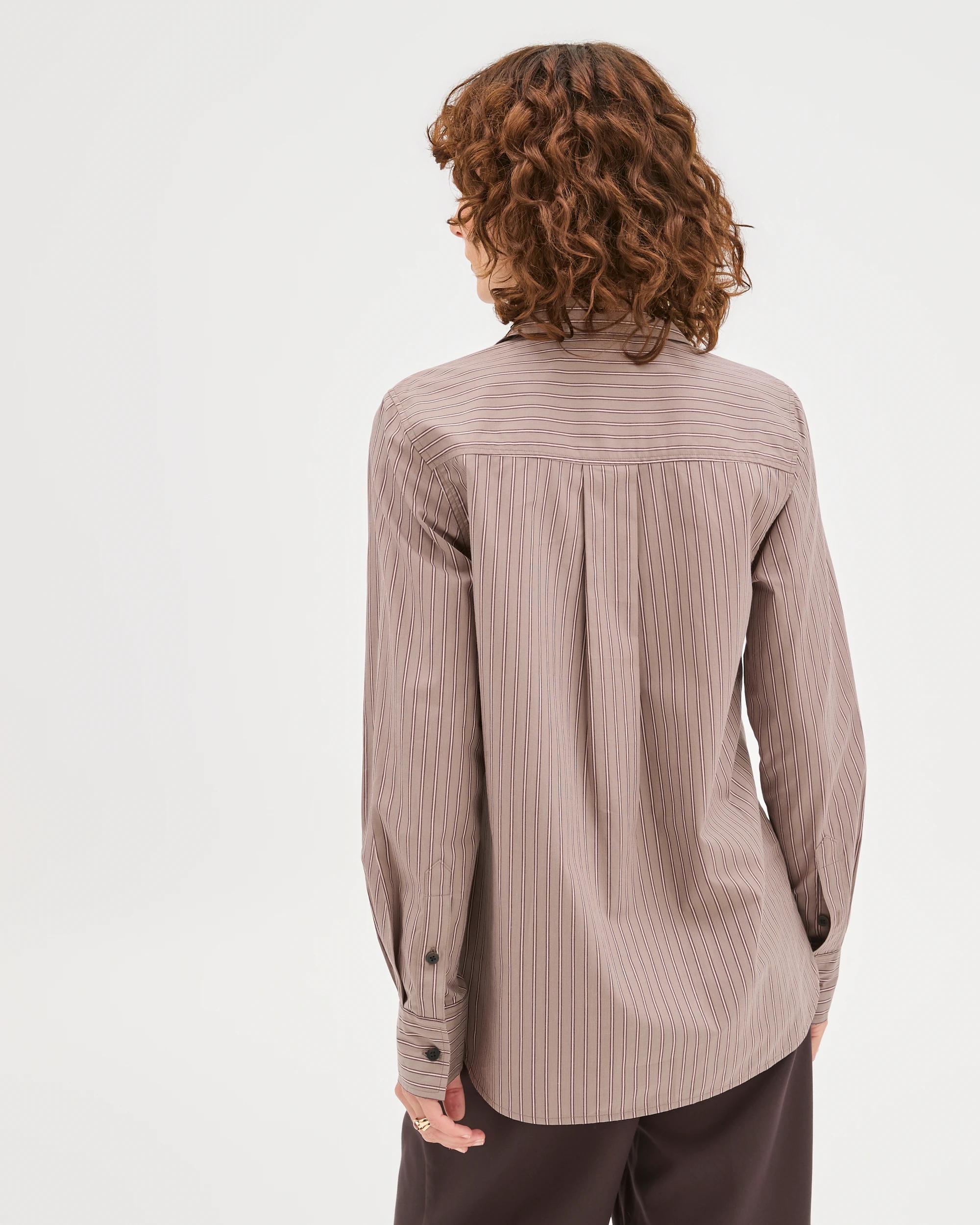 5 Preview Australian Cotton Blend Tailored Shirt PINOT PINSTRIPE, 5 of 6