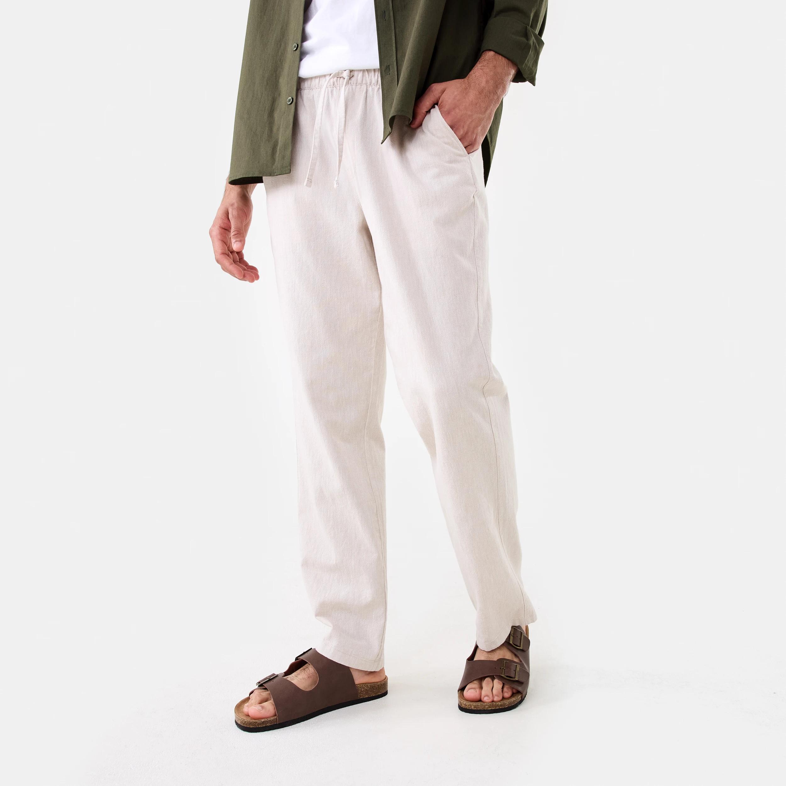 1 Cotton Linen Chino Pants BARLEY YD, 1 of 5