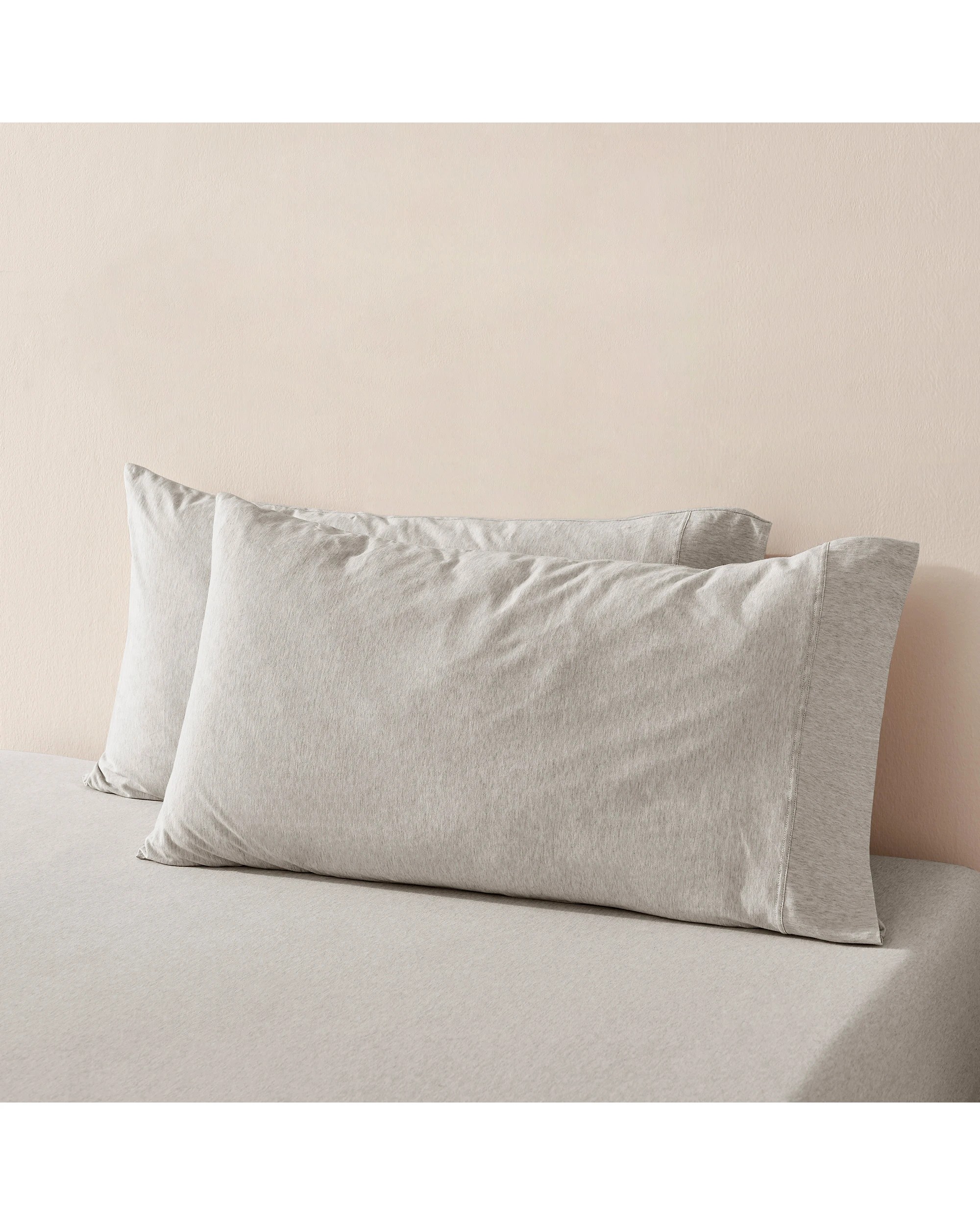 1 Dreamaker Jersey Luxe 100% Cotton King Pillowcase Twin Pack - Oatmeal, 1 of 4