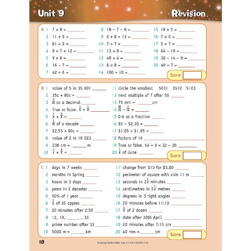 8 Targeting Mental Maths Year 5 2022 Edition, 8 of 10