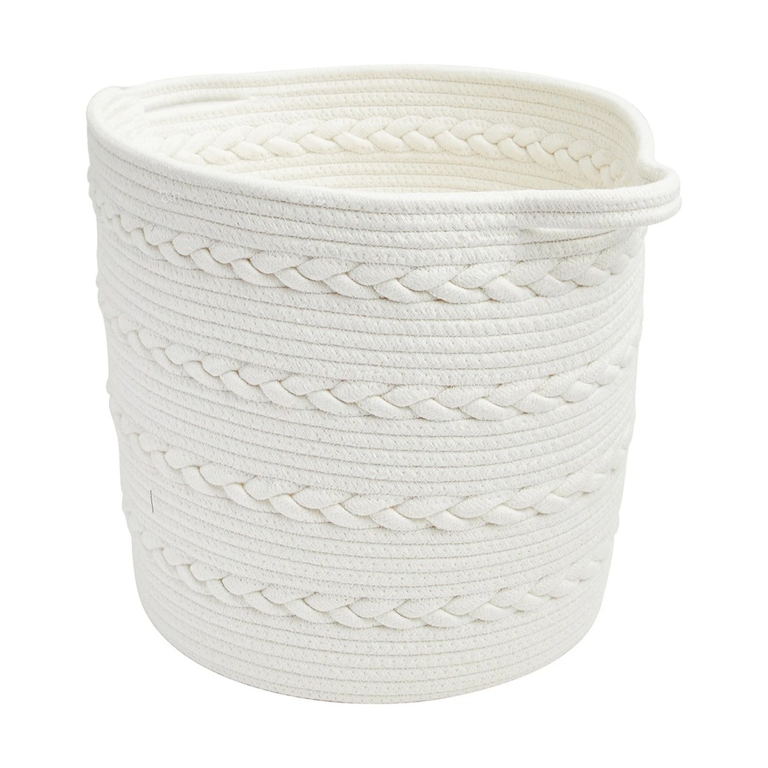 1 Round Braid Rope Basket - White, 1 of 7