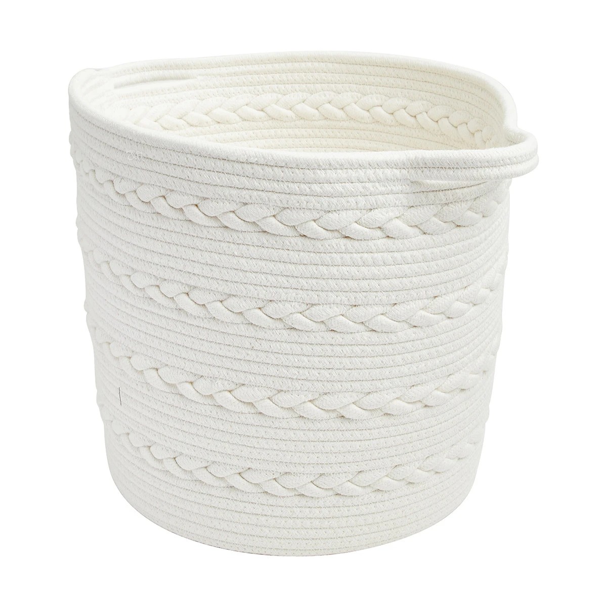 1 Round Braid Rope Basket - White, 1 of 7
