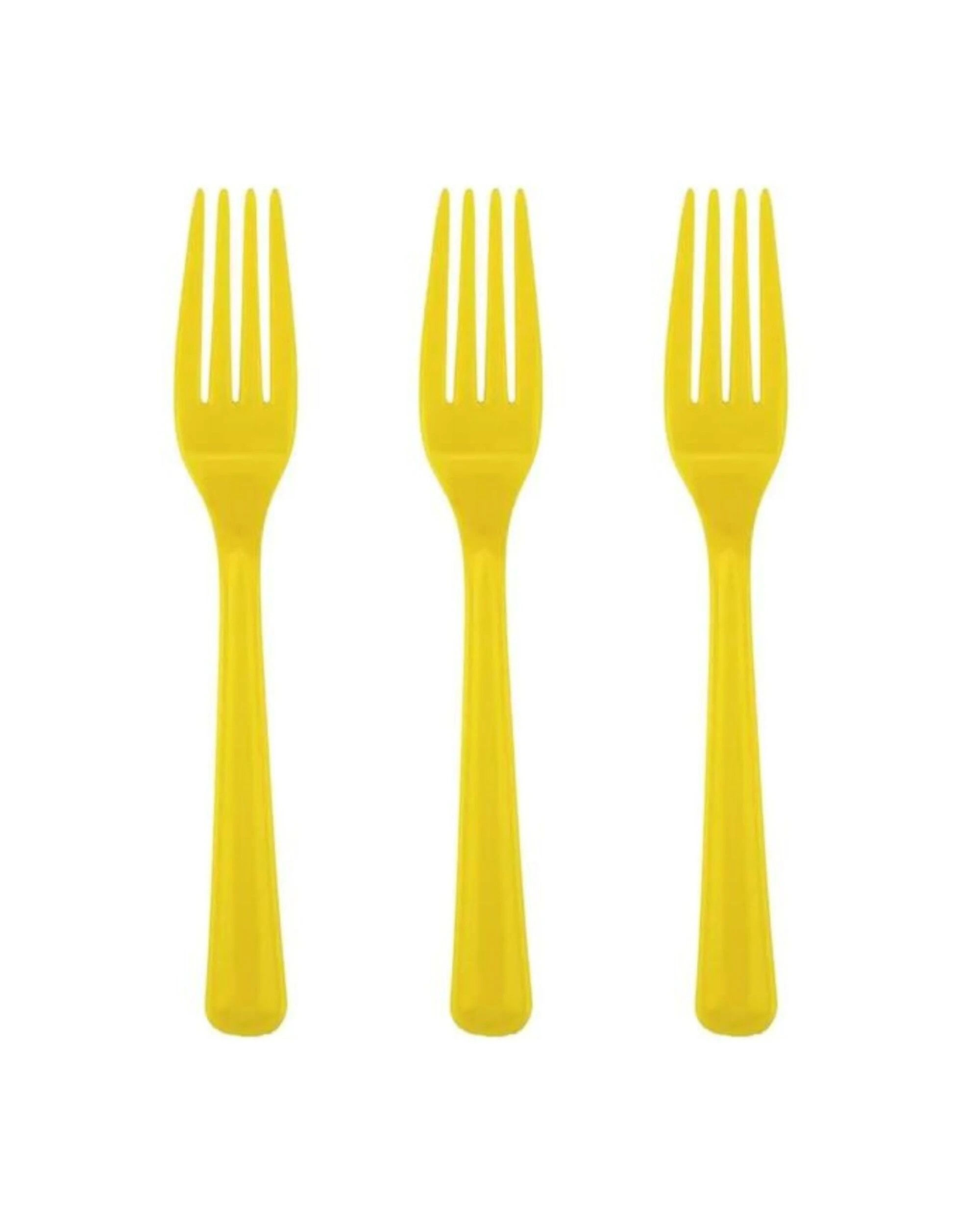 1 Alpen Reusable Forks Pack of 20 - Yellow - Yellow, 1 of 3