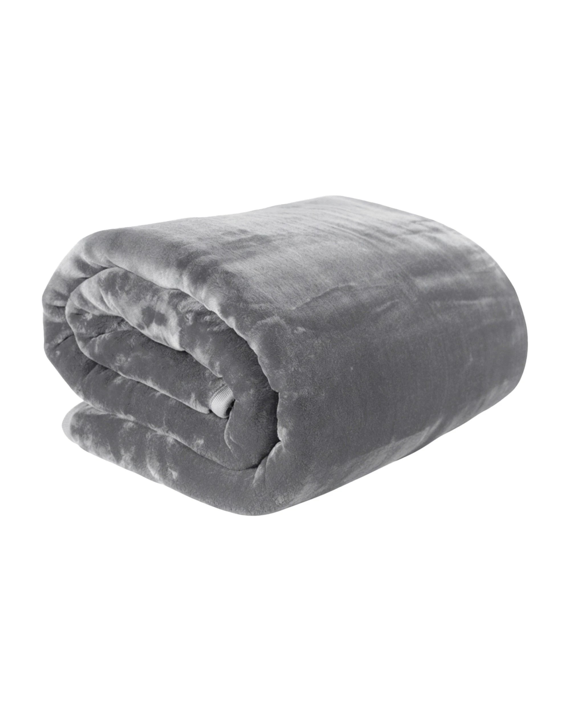 1 Laura Hill 600-GSM Mink Blanket Double-Sided Soft Plush Bed Faux Throw Rug Wine Silver - Queen Bed, 1 of 6