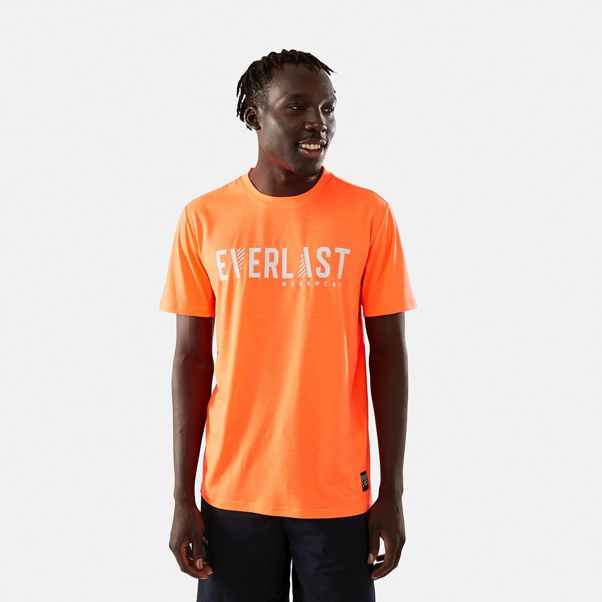 1 Everlast Mens Workwear Fluorescent T-shirt Orange, 1 of 6